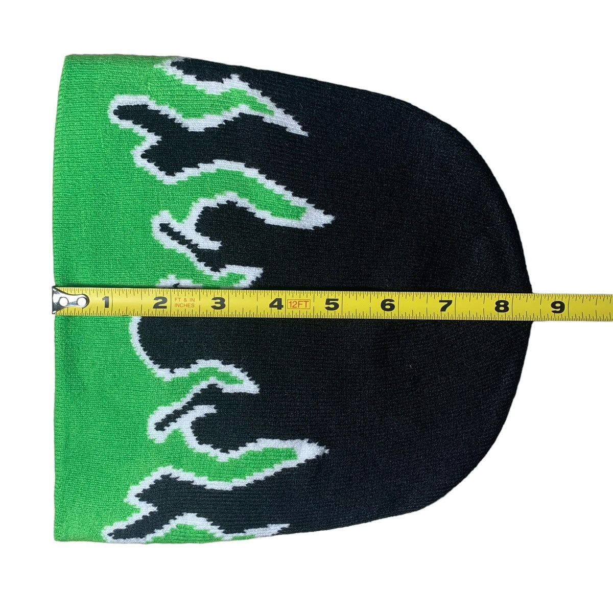 Other Green Flame Knitted Streetwear Beanie Size ONE SIZE - 4 Thumbnail
