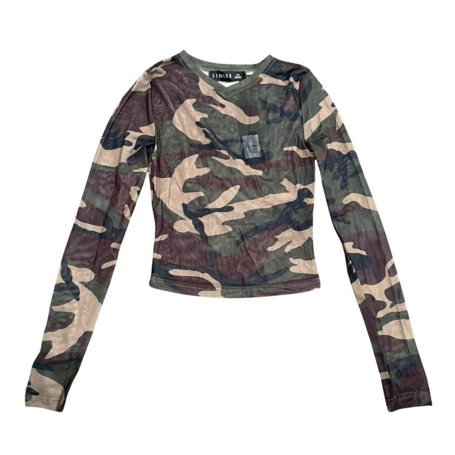 Lioness Lioness The Boulevard Mesh Top in Camo, Size XS Size XS / US 0-2 / IT 36-38 - 3 Thumbnail