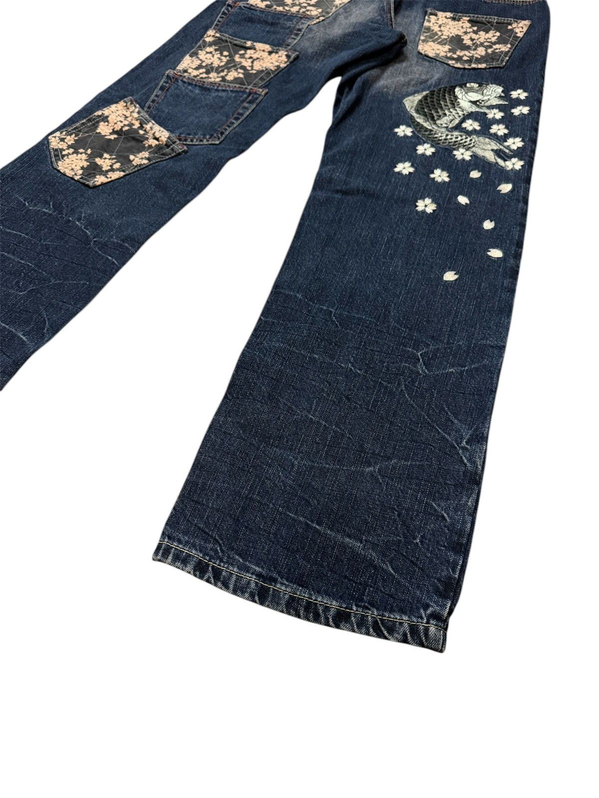 Japanese Brand INFINITY MULTIPOCKET KOI KARAKURI TAMASHII DESIGN DENIM Size US 33 - 5 Thumbnail
