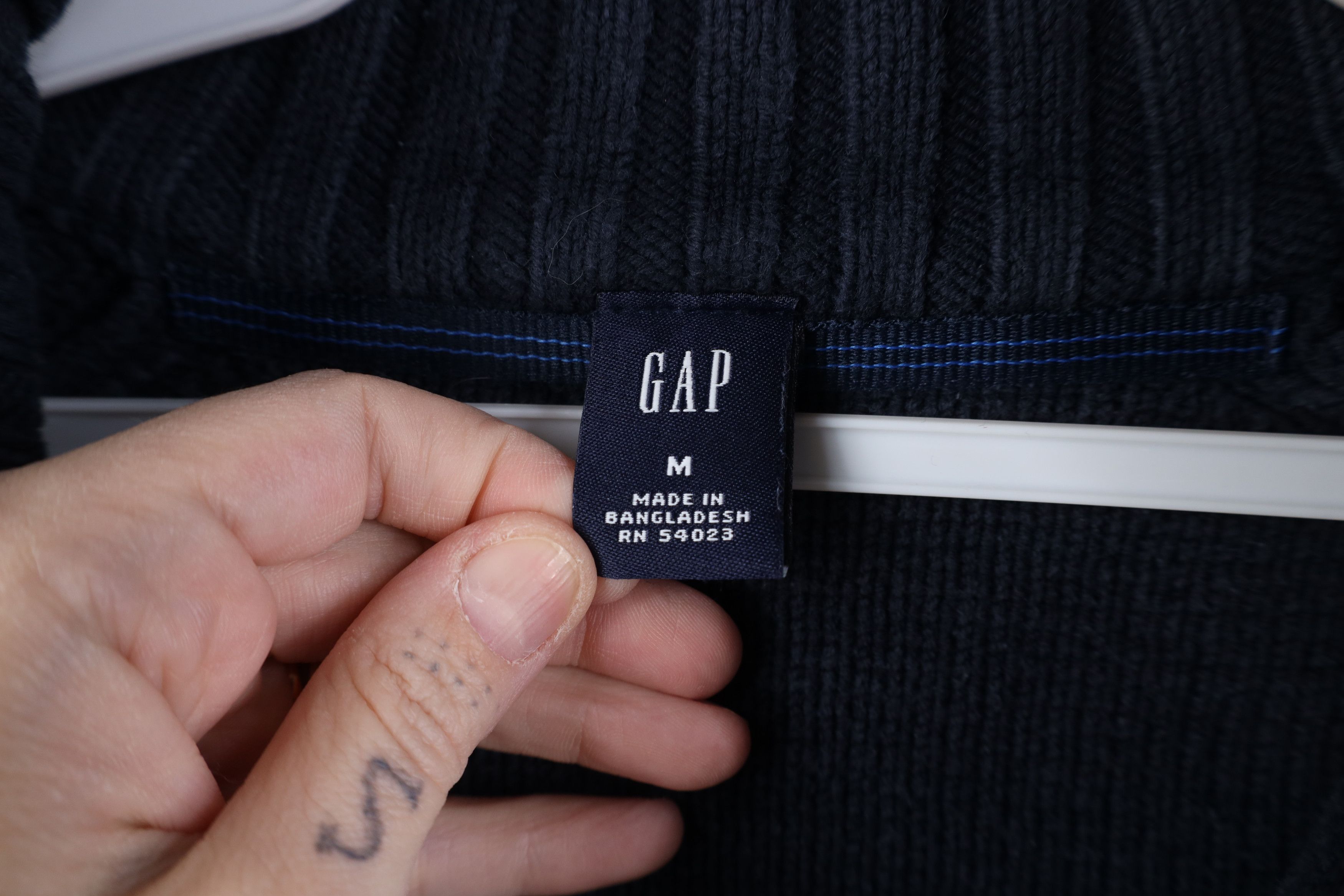 Gap Vintage Y2K Gap Heavy Cotton Ribbed Knit Half Zip Sweater Size US M / EU 48-50 / 2 - 5 Thumbnail