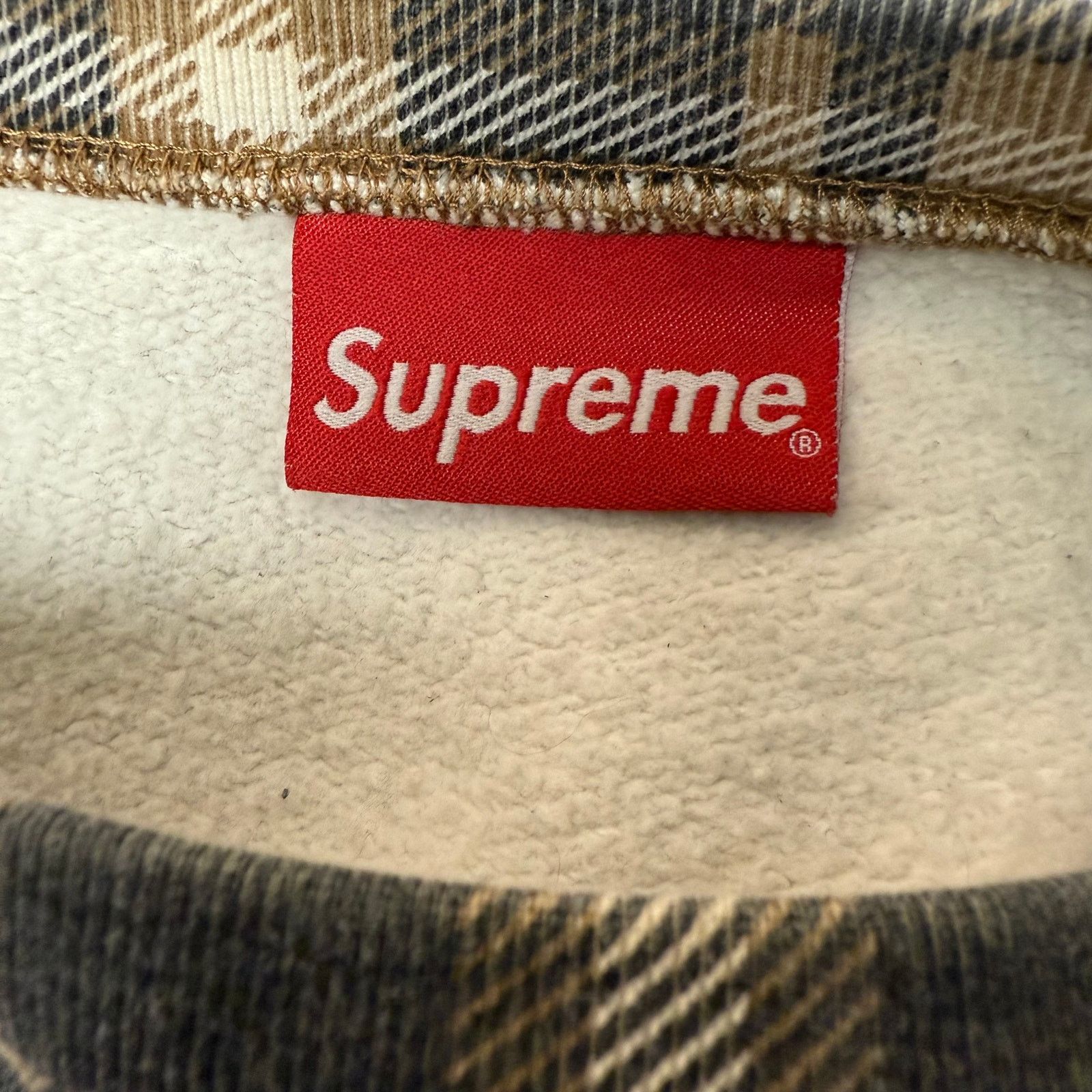 Supreme Supreme New York Plaid Crewneck Brown Size US L / EU 52-54 / 3 - 3 Thumbnail