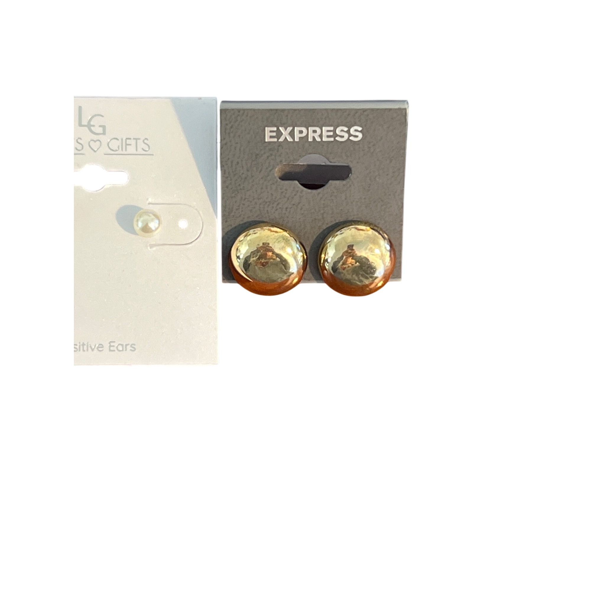 Other 3 New Pair Earrings Lori's Gifts Express Gold Tone Faux Pear Size ONE SIZE - 3 Thumbnail