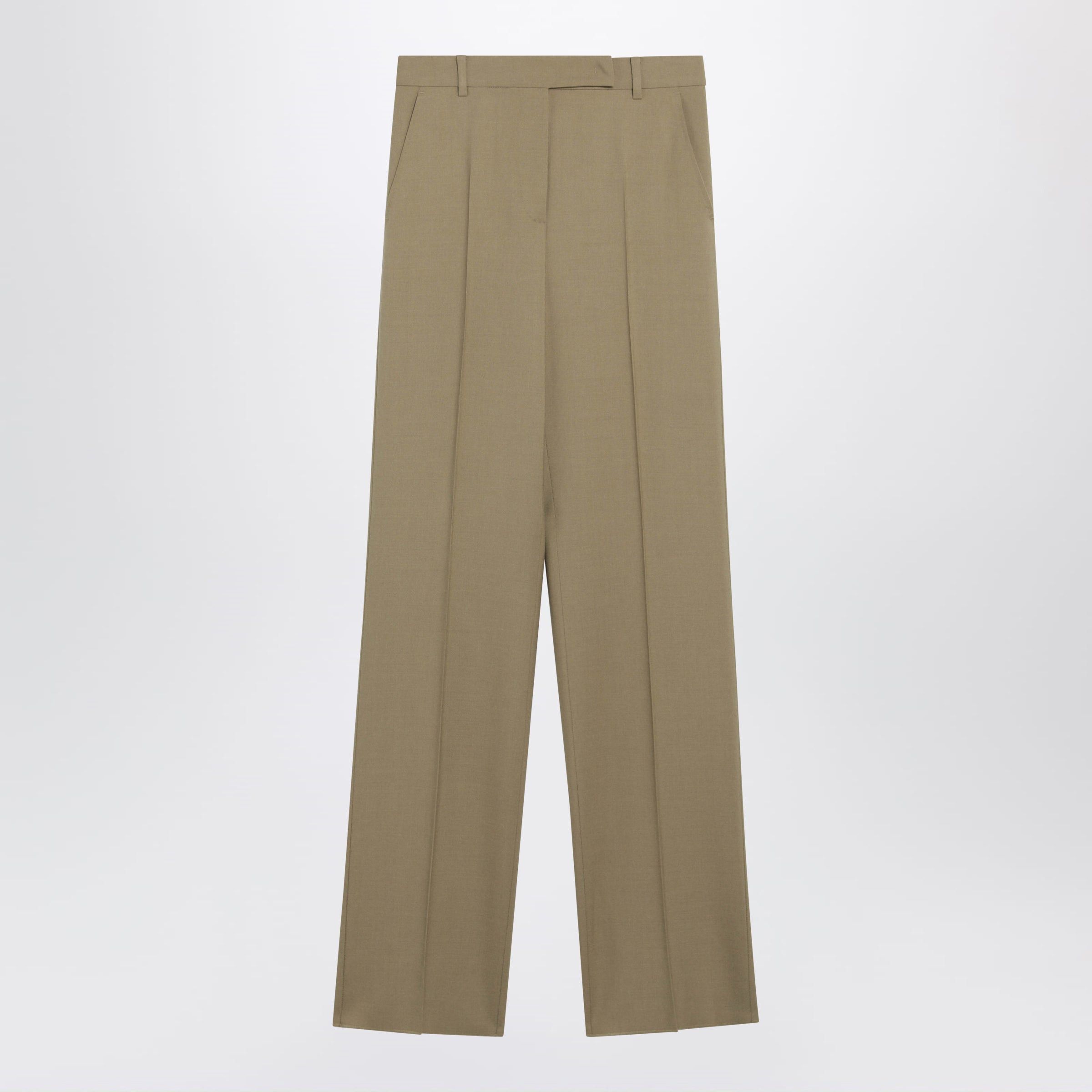 Max Mara Max Mara Wide-Leg Trousers In Camel Wool And Silk Poplin Size 30" / US 8 / IT 44 - 1 Thumbnail