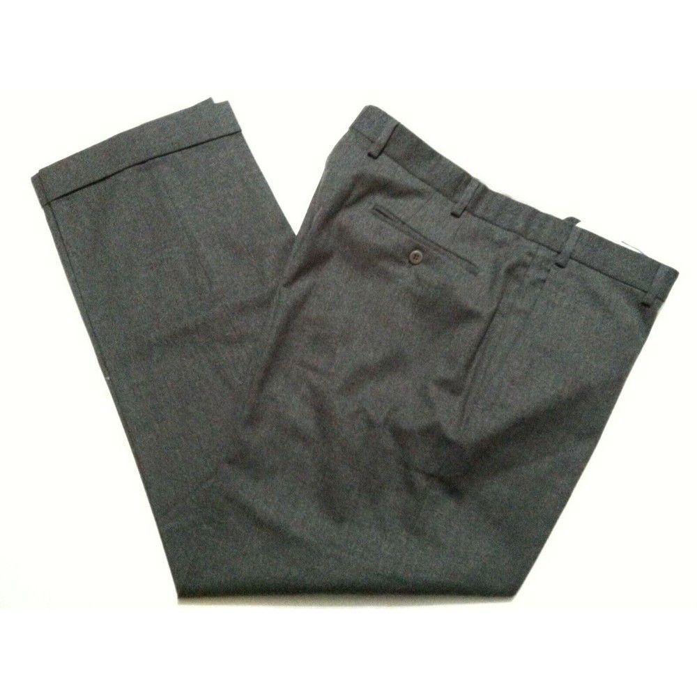 Zanella ZANELLA MENS GRAY 99%WOOL DRESS PANTS SIZE:38/30 Size 38R - 2 Thumbnail