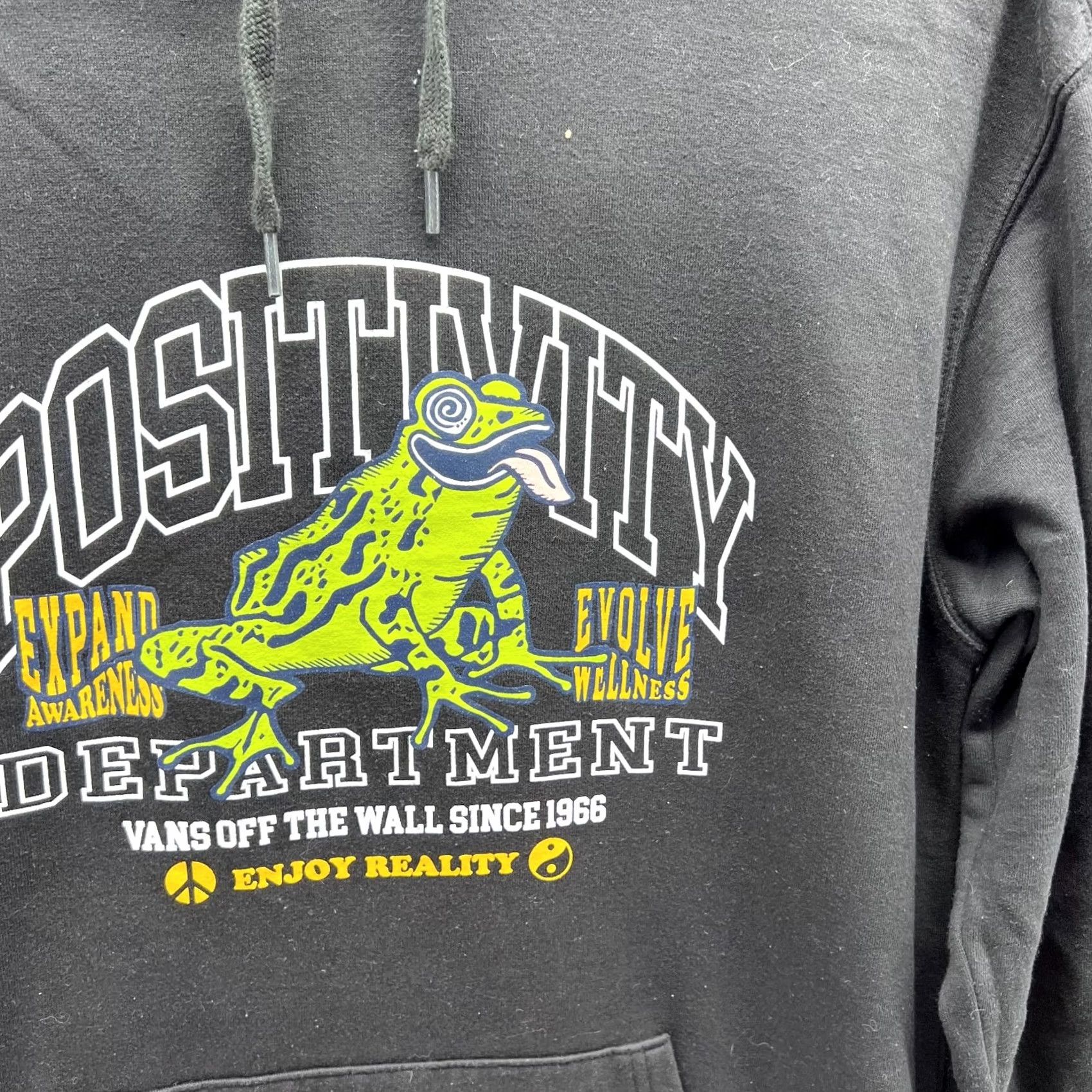 Vans VANS Sweater Hooded Pullover Men Medium Black Frog Graphic Positivity Vintage Size US M / EU 48-50 / 2 - 5 Thumbnail