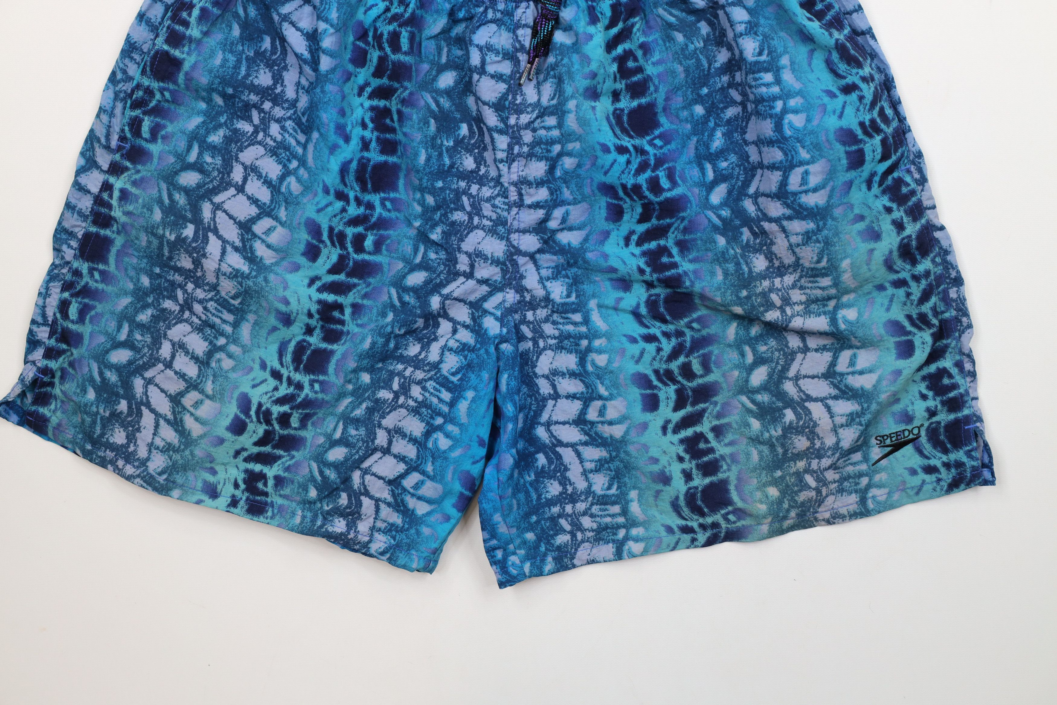 Speedo × Vintage Vintage 90s Speedo Spell Out Above Knee Shorts Swim Trunks Size US 34 / EU 50 - 4 Thumbnail