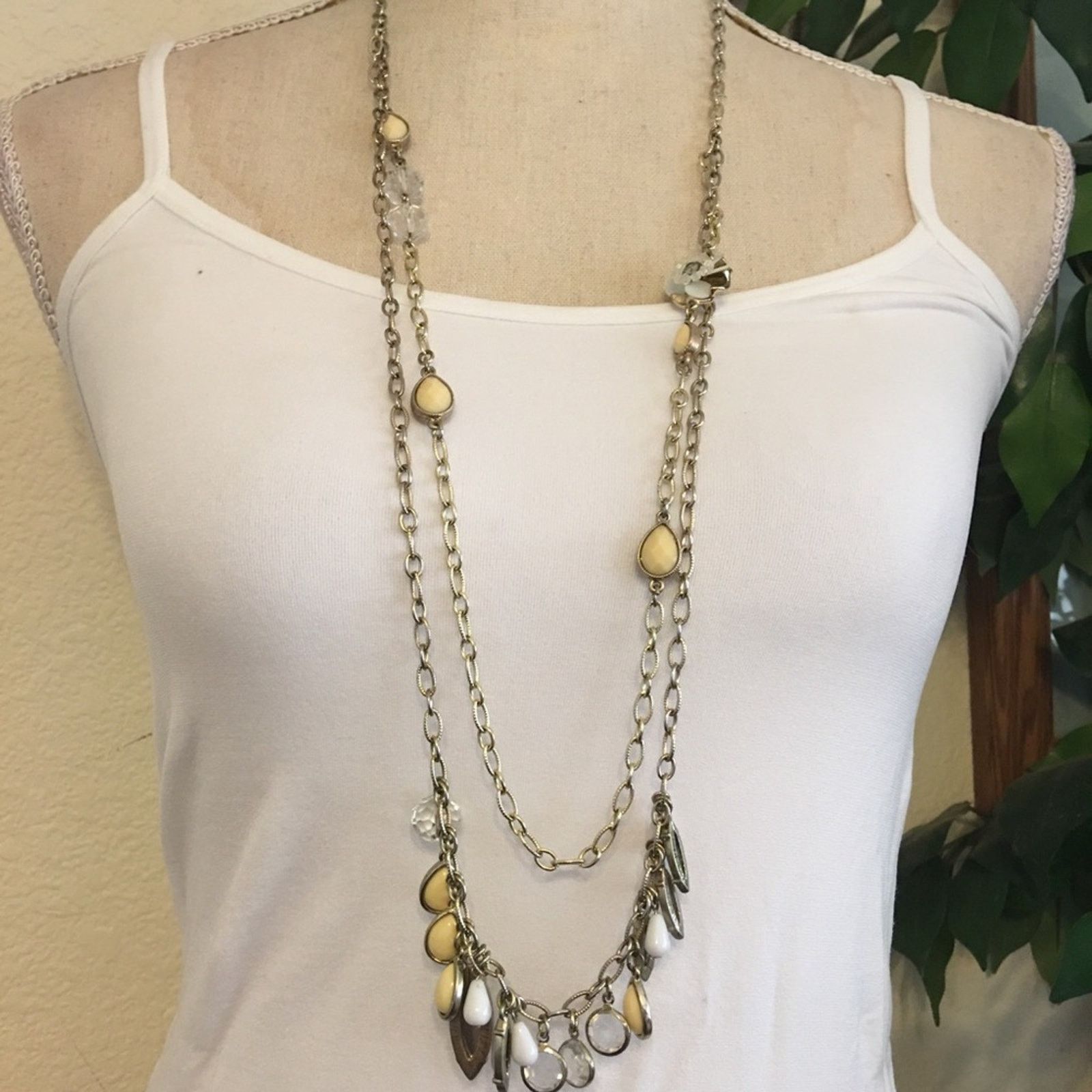 Loft LOFT layered beaded long chain necklace Size ONE SIZE - 1 Thumbnail