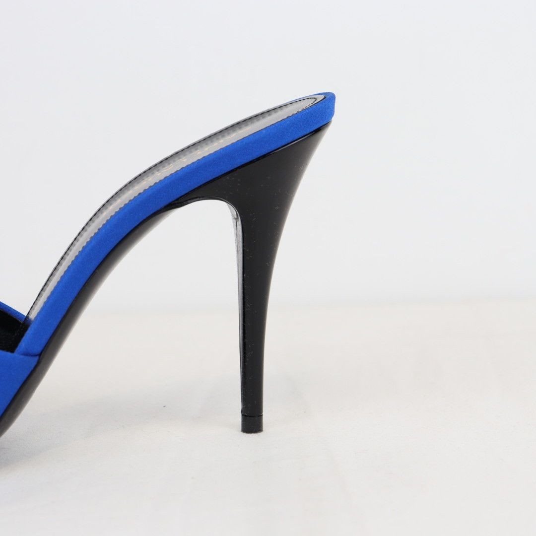 Saint Laurent Paris o1rshd1 Crepe De Chine 1083DOF Heels in Blue Size US 9.5 / IT 39.5 - 5 Thumbnail