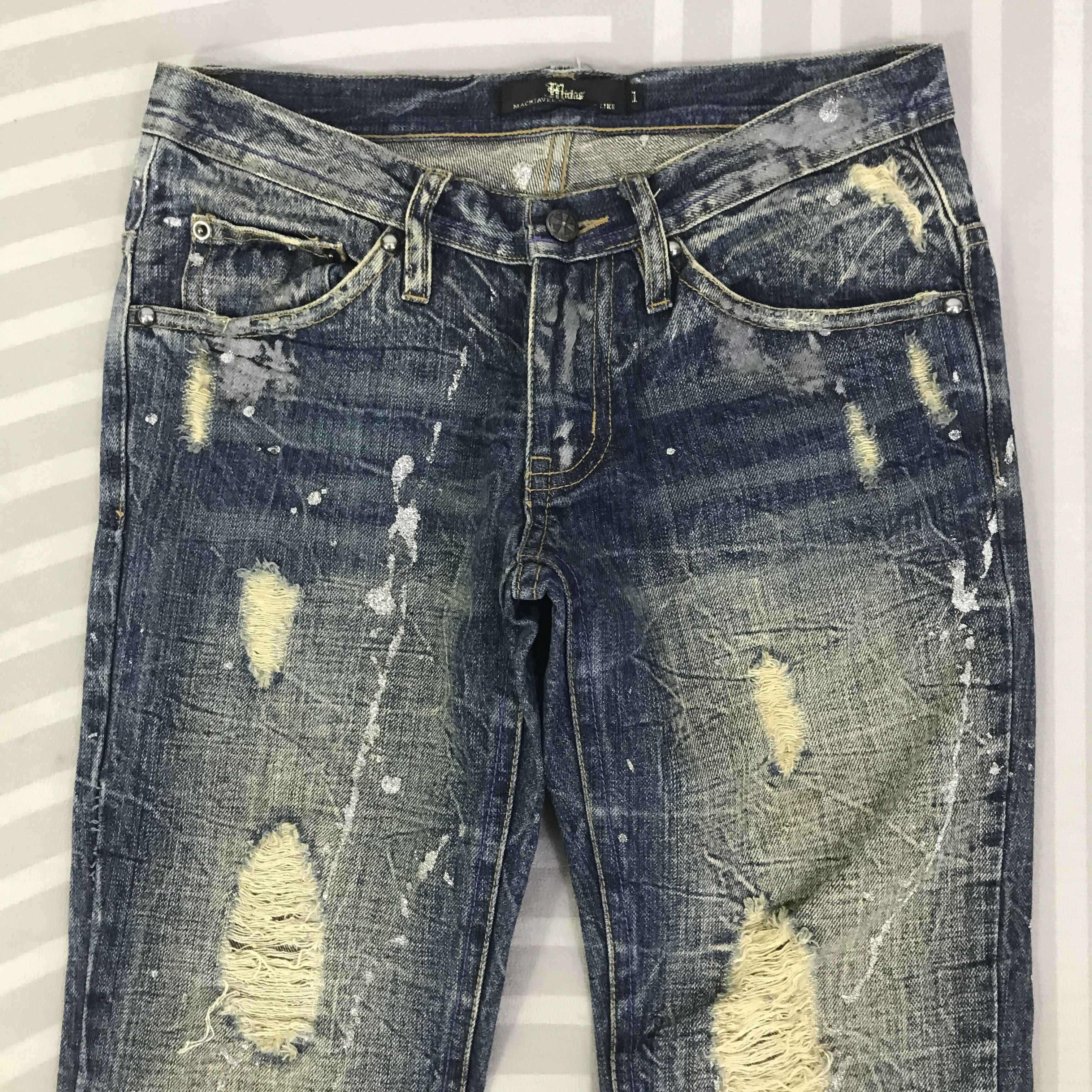 Japanese Brand Midas Explosion Distressed punk Bootcut pants K130B18 Size US 29 - 2 Thumbnail