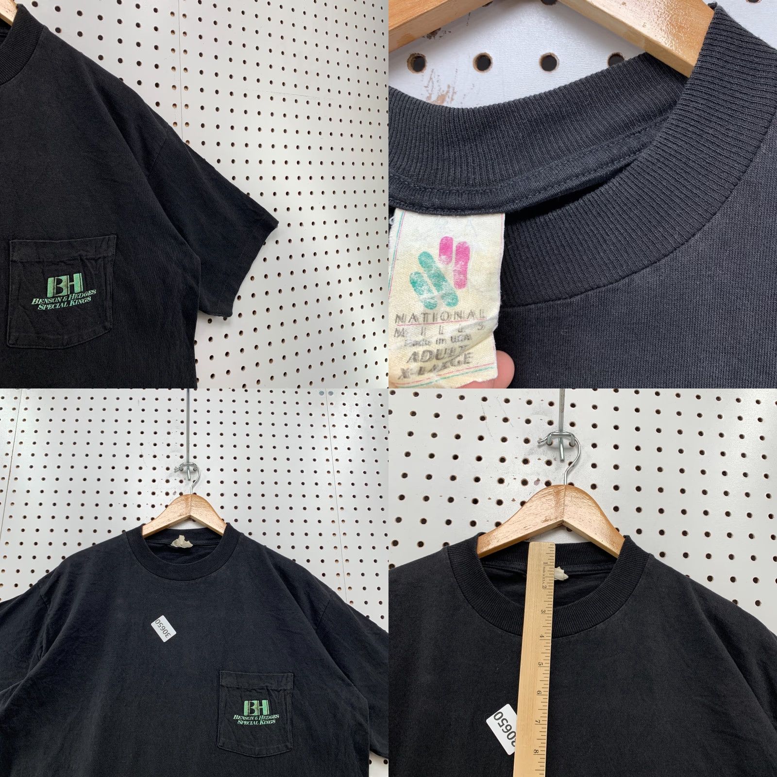 Vintage VINTAGE Benson & Hedges Pocket Shirt Mens XL Black Single Stitch 80s CIG 24x31.5 Crew Neck Short Sleeve Cotton Nationa Mill T-Shirt Size US XL / EU 56 / 4 - 8 Thumbnail
