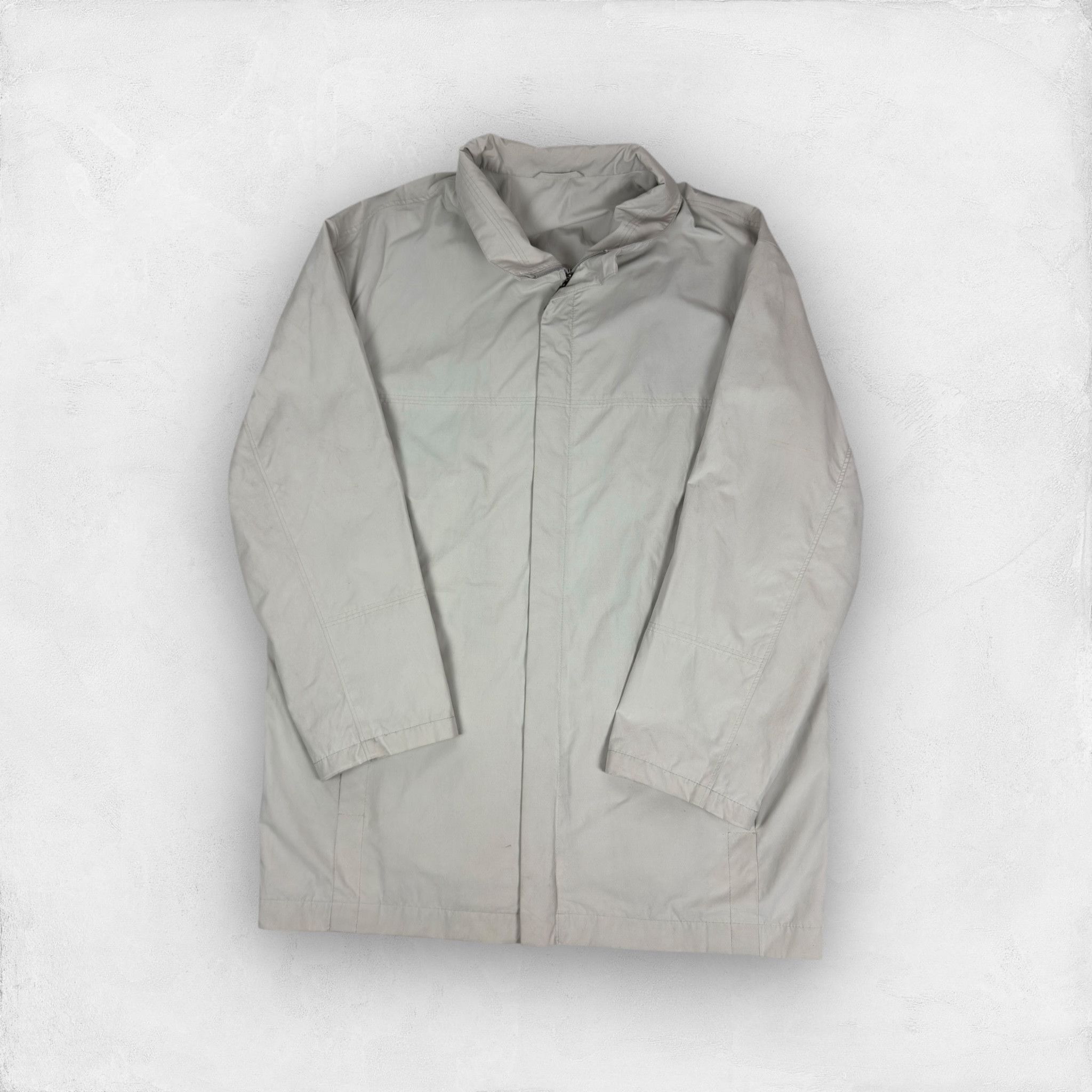 Vintage × Yves Saint Laurent Yves Saint Laurent Men Gray Pocket Long Sleeve Full Zip Coat Size US XL / EU 56 / 4 - 1 Thumbnail