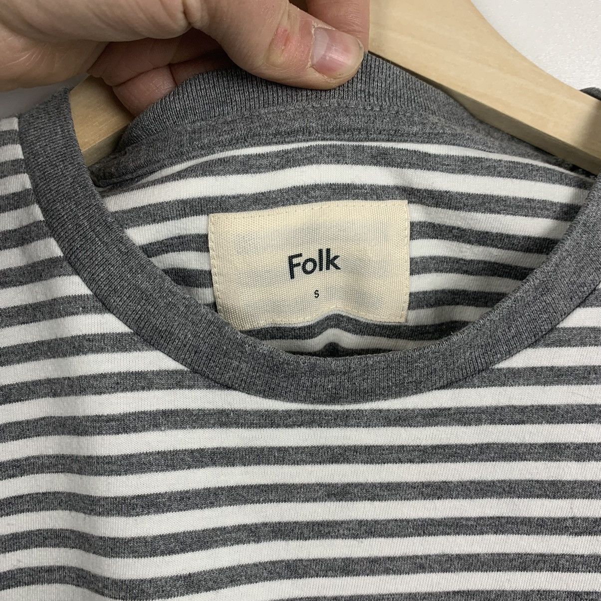 Folk Folk Striped Tee Mens Size S Short Sleeve White Gray Size US S / EU 44-46 / 1 - 5 Thumbnail