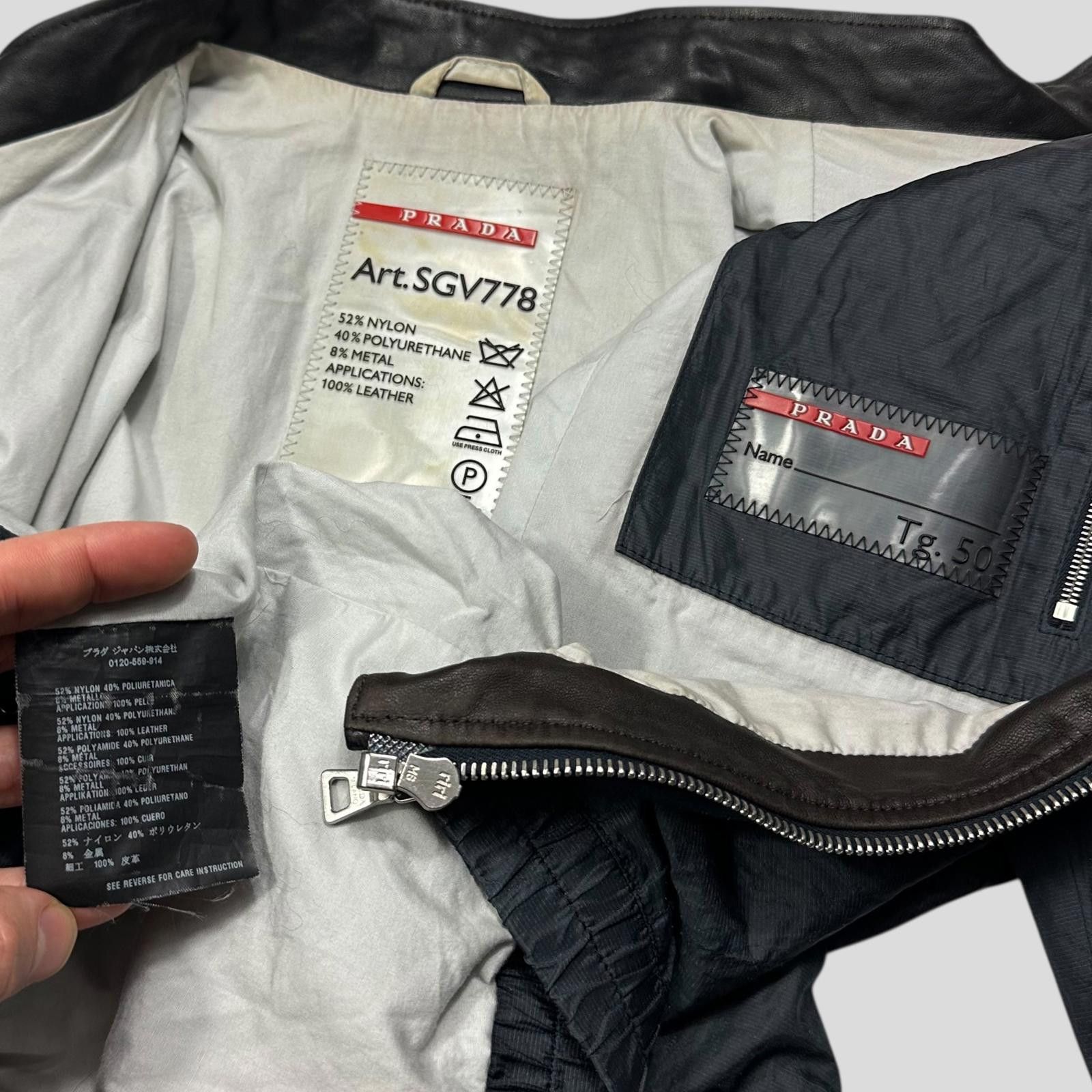 Prada Prada Sport 00’s Metal Nylon + Leather Moto Biker Jacket - M Size US M / EU 48-50 / 2 - 6 Thumbnail