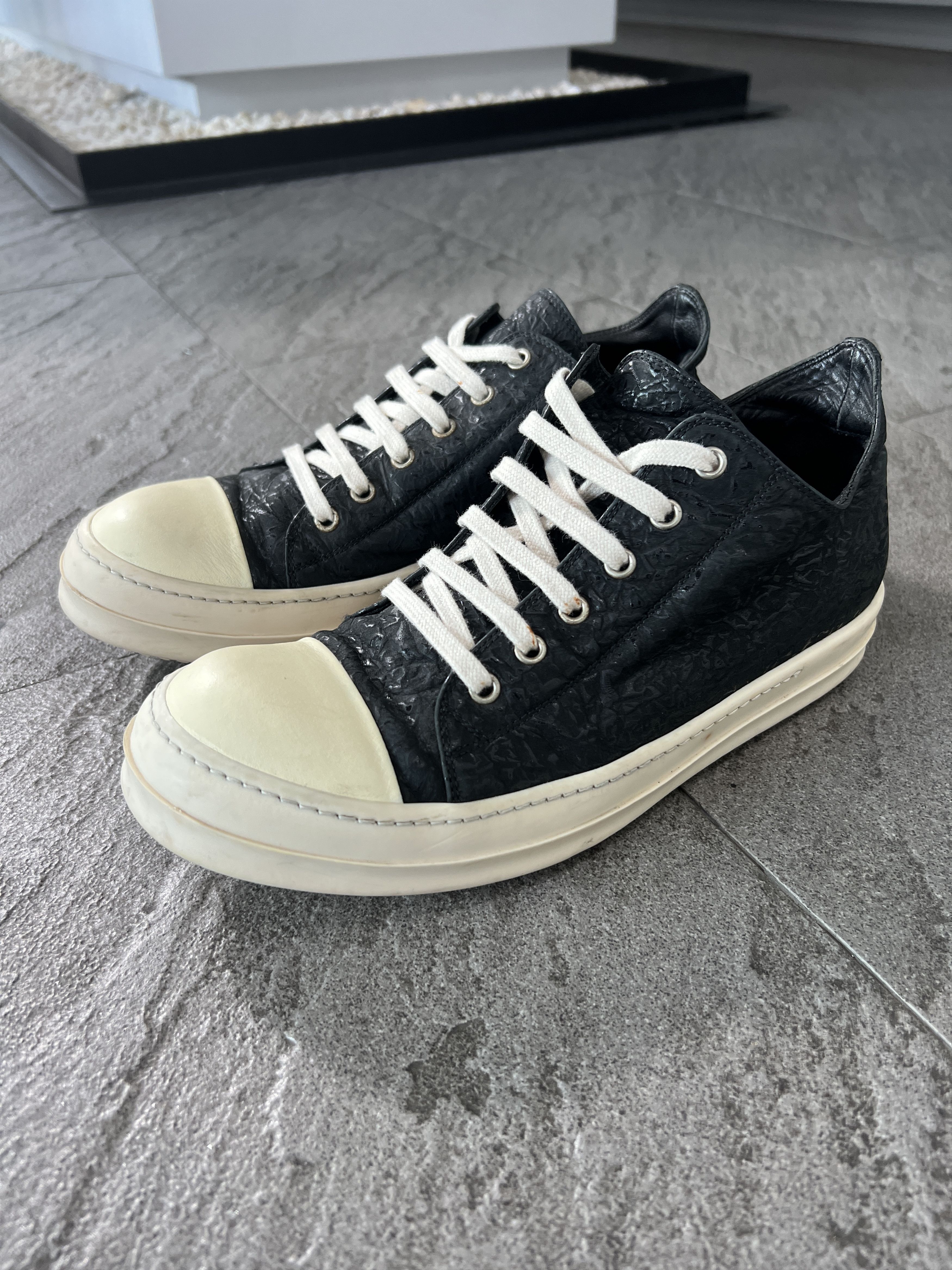 Rick Owens Rick Owens Ramones Low Leather Sneakers Black EU41 Size US 8 / EU 41 - 3 Thumbnail