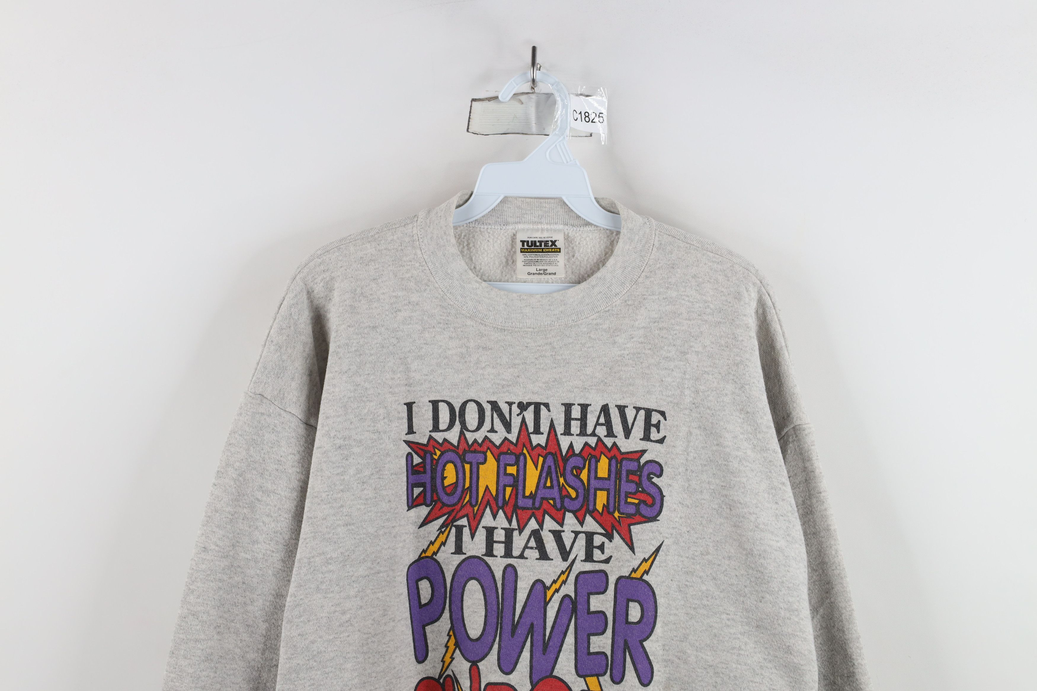 Vintage Vintage 90s Funny Hot Flashes Power Surge Sweatshirt USA Size L / US 10 / IT 46 - 2 Thumbnail