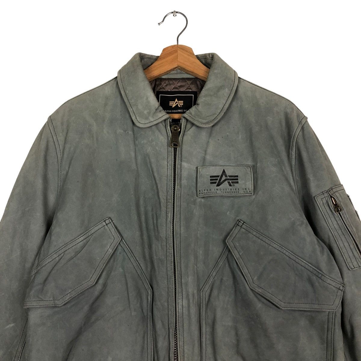 Alpha Industries 🔥VINTAGE GENUINE LEATHER COWHIDE BOMBER JACKET FLY USA Size US M / EU 48-50 / 2 - 5 Thumbnail