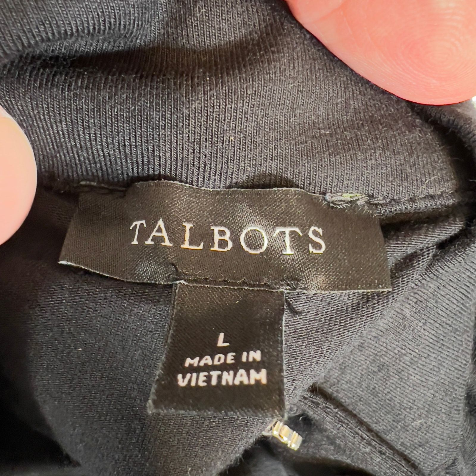 Robert Talbott Talbots Pullover Top Woman L Jeweled Button Detail Mock Neck Size L / US 10 / IT 46 - 3 Thumbnail