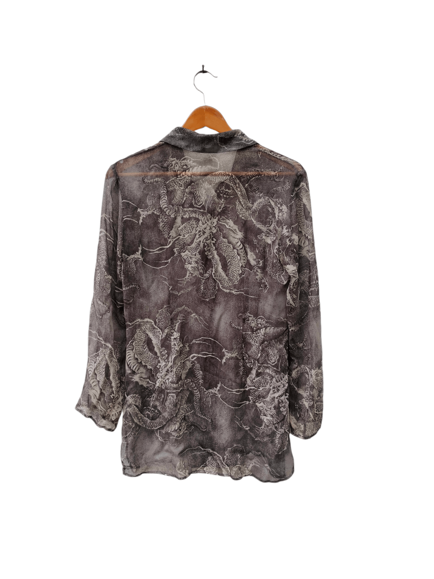 Kenzo × Vintage vintage KENZO PARIS dragon silk button ups shirt Size M / US 6-8 / IT 42-44 - 2 Thumbnail