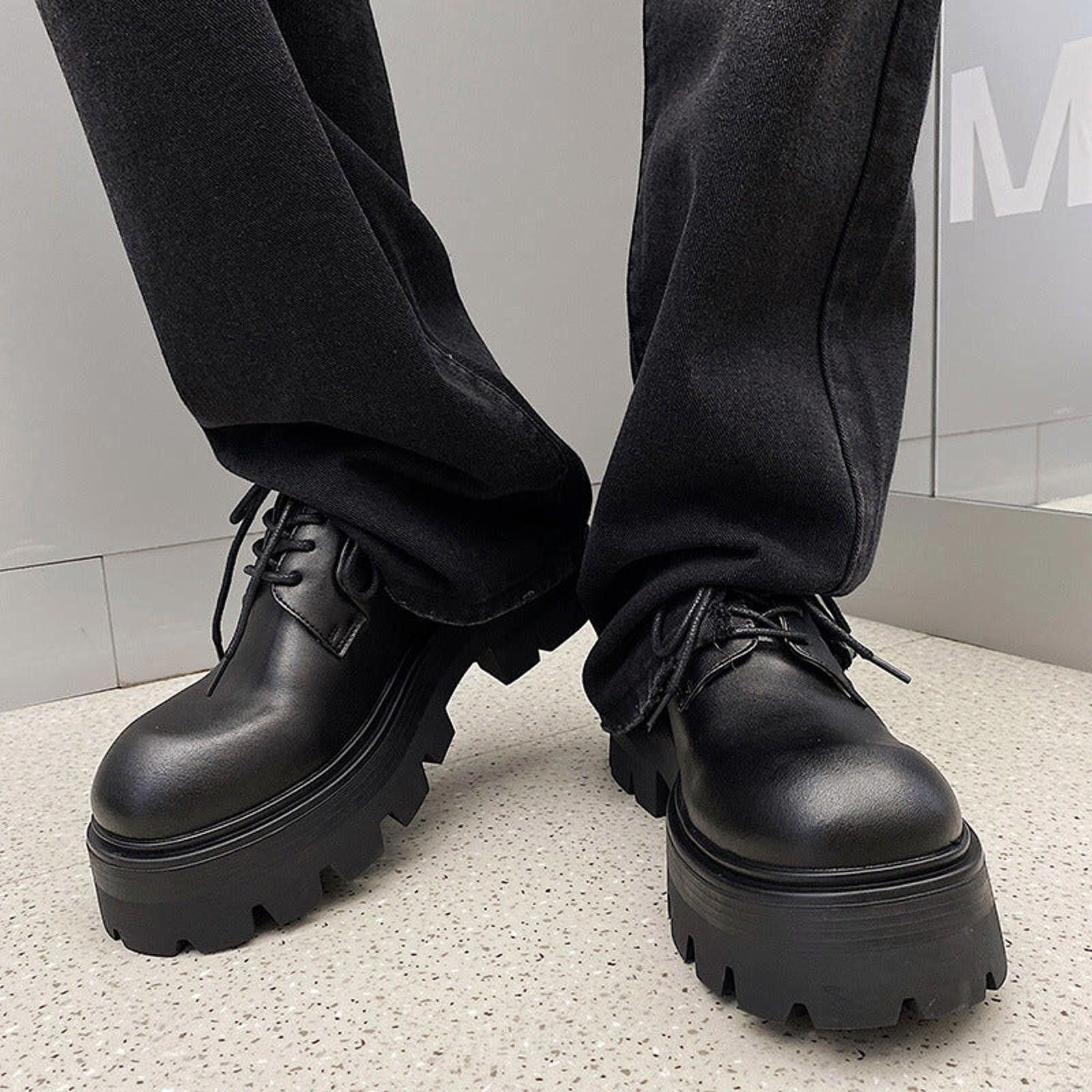 Leather Thick-Sole 7cm Derby Shoes | Toe Elevated Leather Shoes Size US 9 / EU 42 - 4 Thumbnail