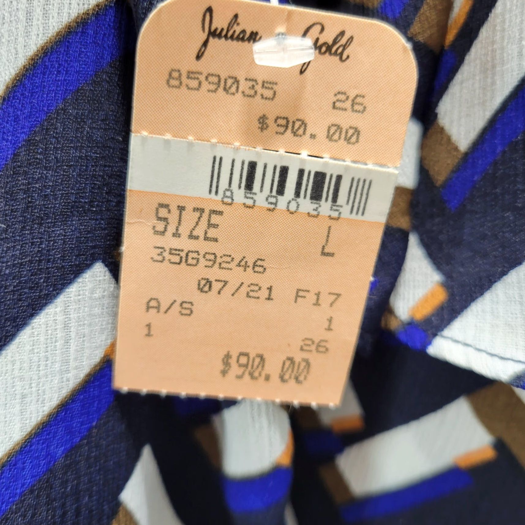 Vintage Jade Melody Tam Blouse Geometric Top Sleeveless Blue Beige NWT L Womens Casual Shirt Size L / US 10 / IT 46 - 6 Thumbnail