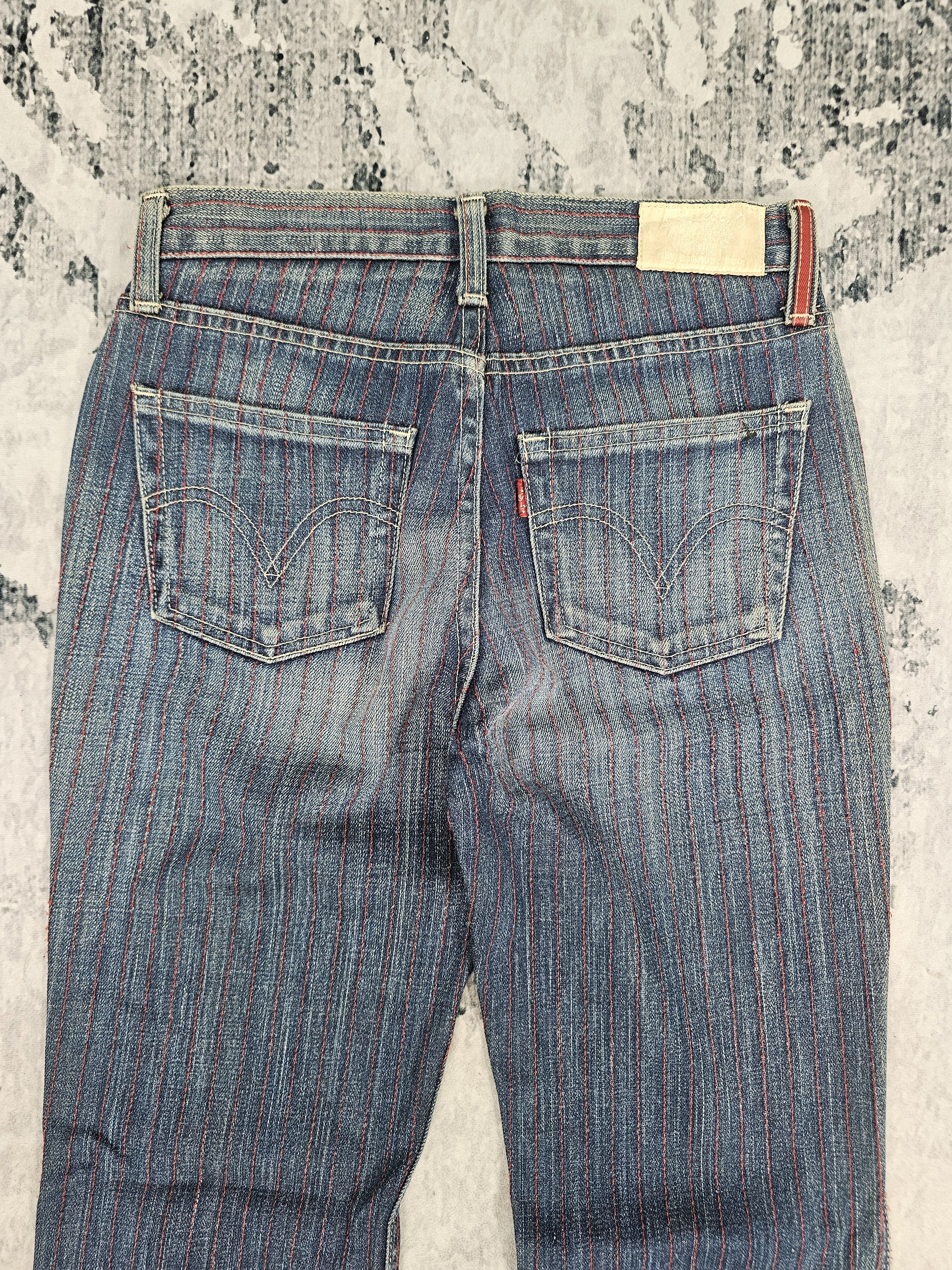 Levi's Vintage Clothing Vtg LEVIS Women Redloop Boot Cut Flare Striped Jeans L0540 Size 26" / US 2 / IT 38 - 7 Thumbnail