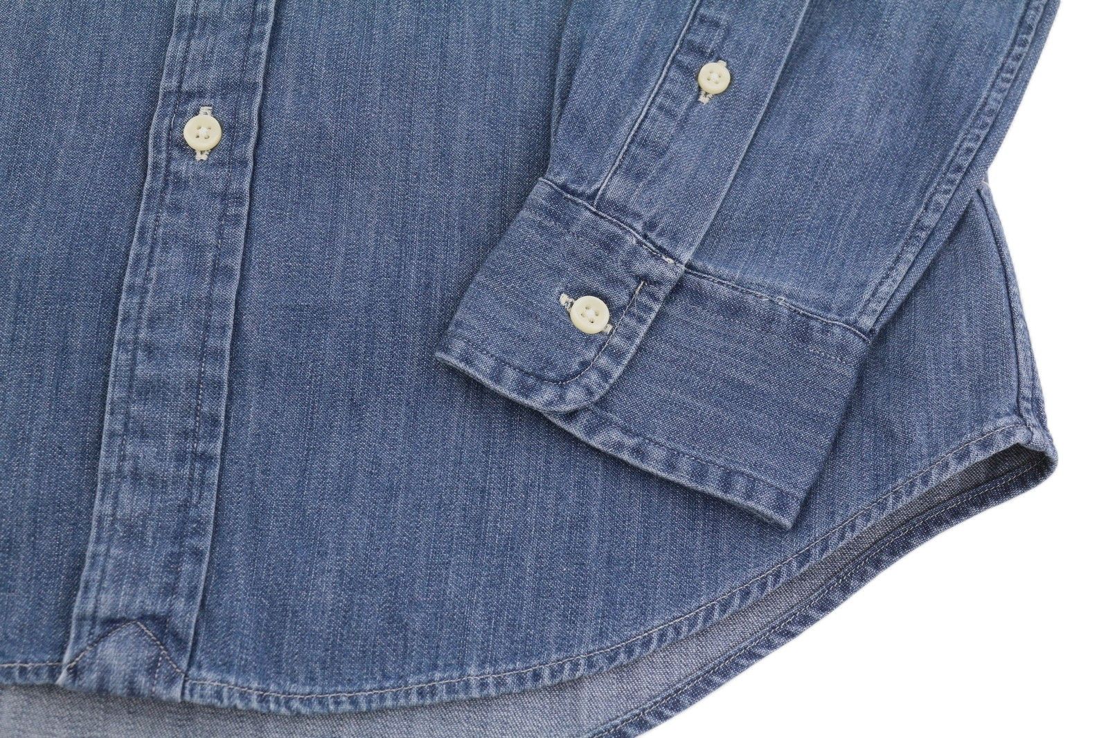 Ralph Lauren CORE REPLEN S Blue Denim Faded Button Down Slim 86995 Size US S / EU 44-46 / 1 - 6 Thumbnail