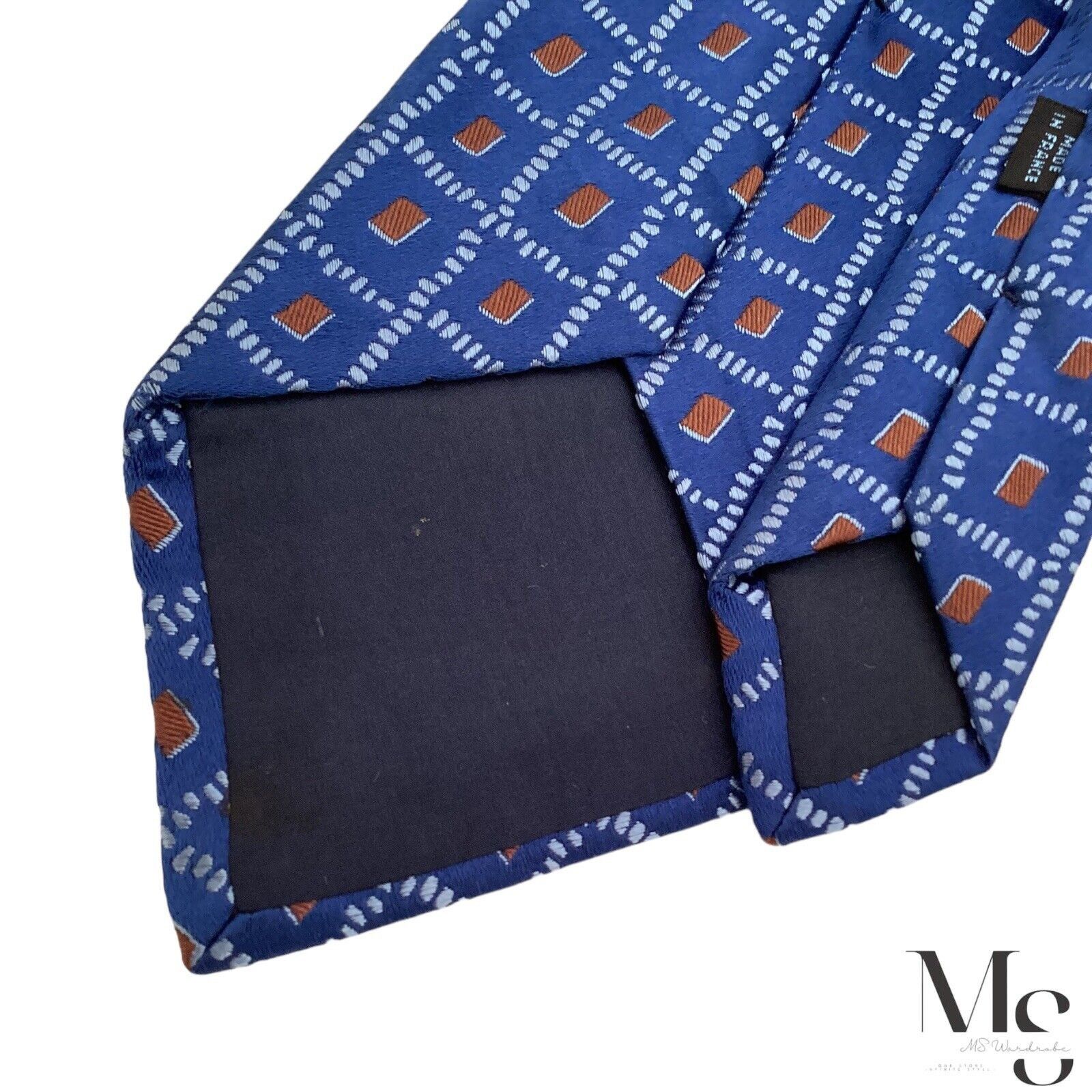 Charvet CHARVET PLACE VENDÔME Blue Geometric Silk Tie Made In France Size ONE SIZE - 5 Thumbnail