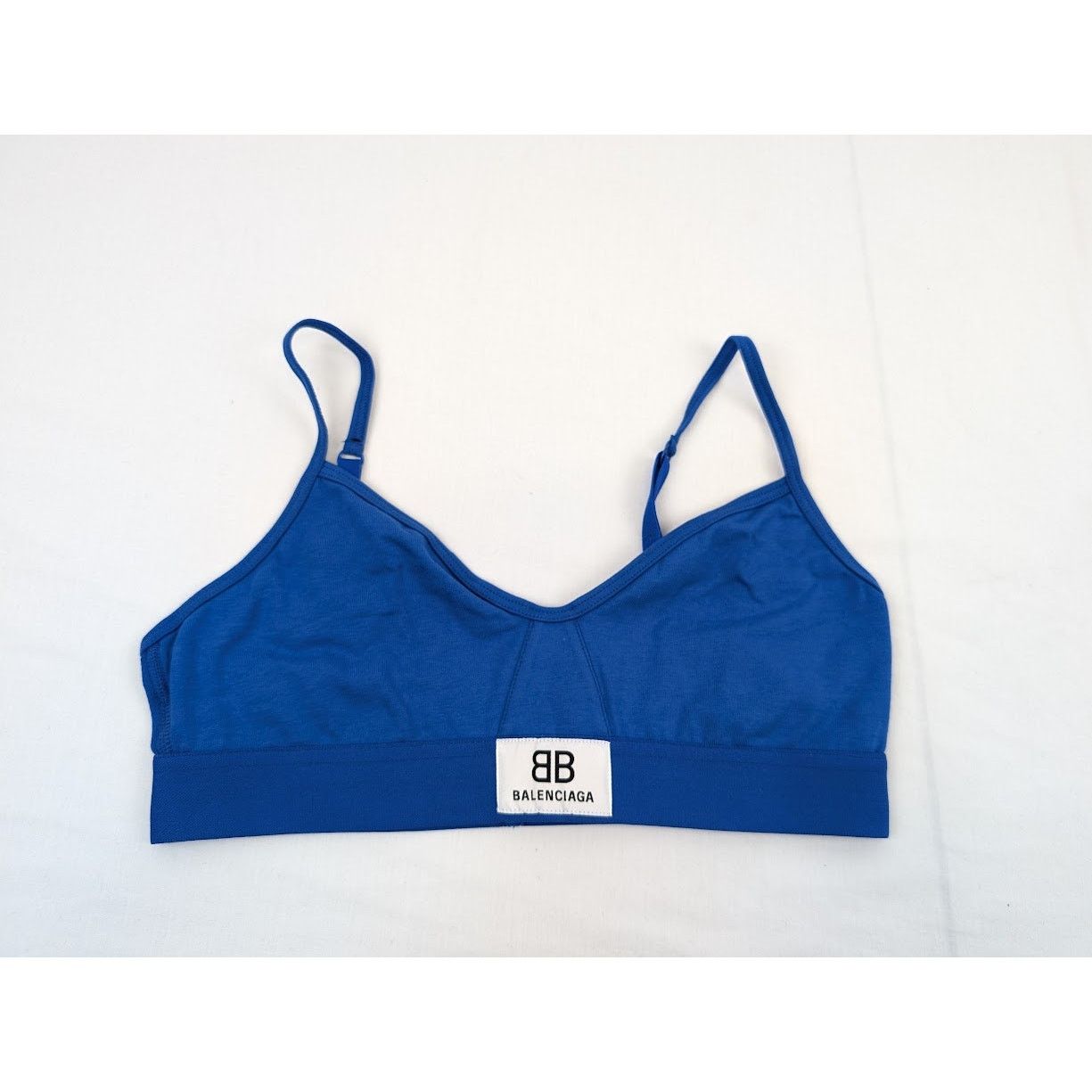 Balenciaga o1rshd1 Size: M / Soft Jersey Patch Sport Bra in Blue Size ONE SIZE - 1 Thumbnail