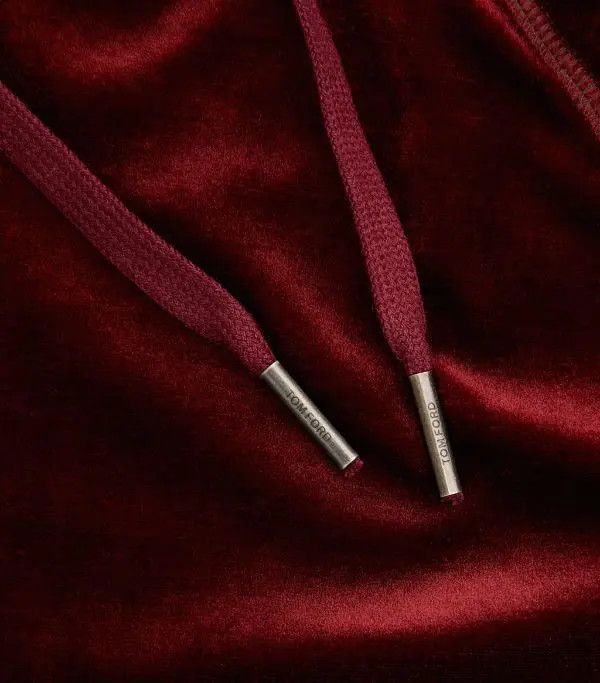 Tom Ford o1w1db10225 TFJ327 Velvet Zipped Hoodie in Red Size US M / EU 48-50 / 2 - 5 Thumbnail