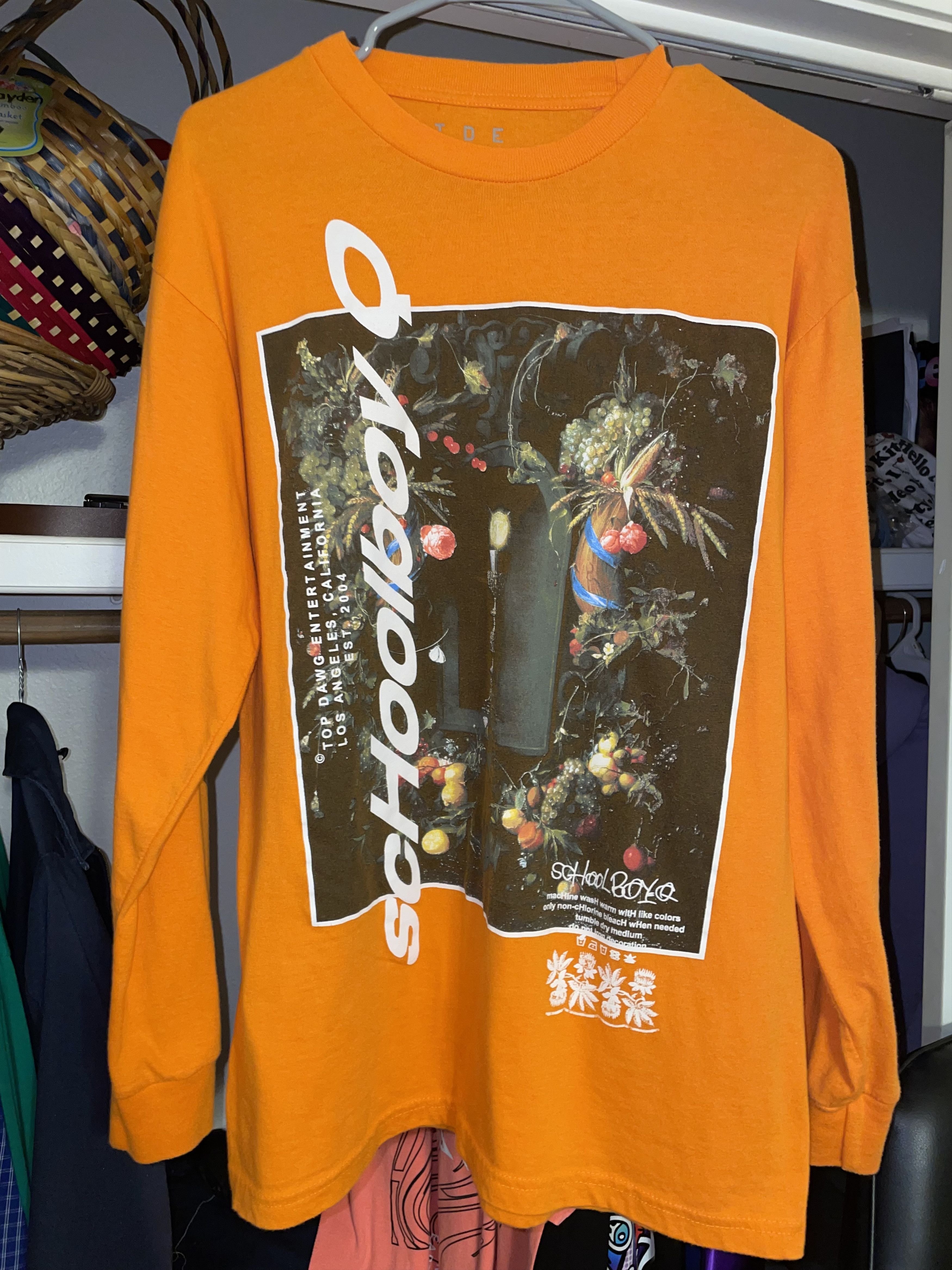 Gildan SchoolBoy Q Champions Tour TDE Orange Long Sleeve Merch Size US L / EU 52-54 / 3 - 4 Thumbnail