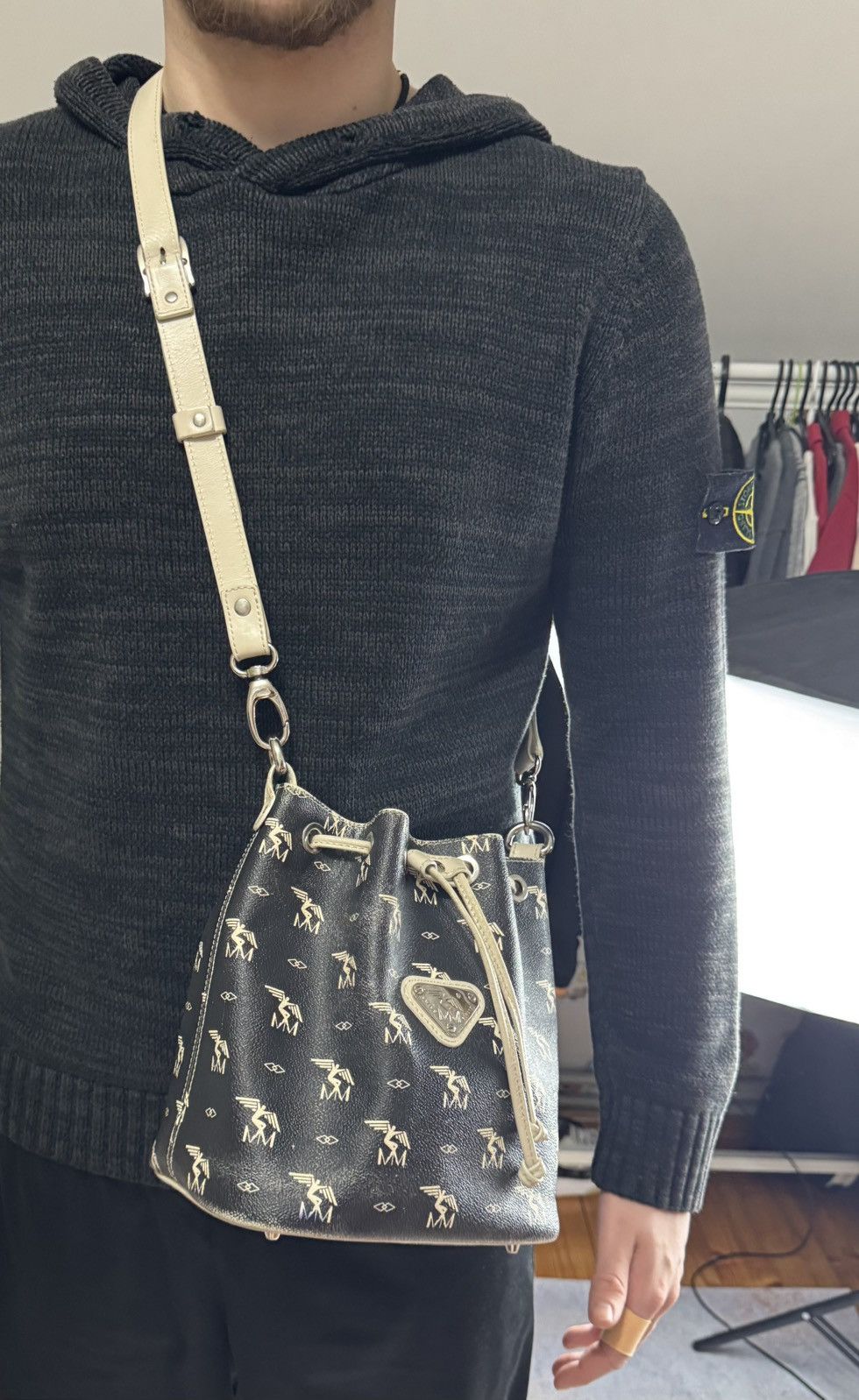 Leather MAISON MOLLERUS Ostrich Leather Bucket Bag Luxury Size ONE SIZE - 2 Thumbnail