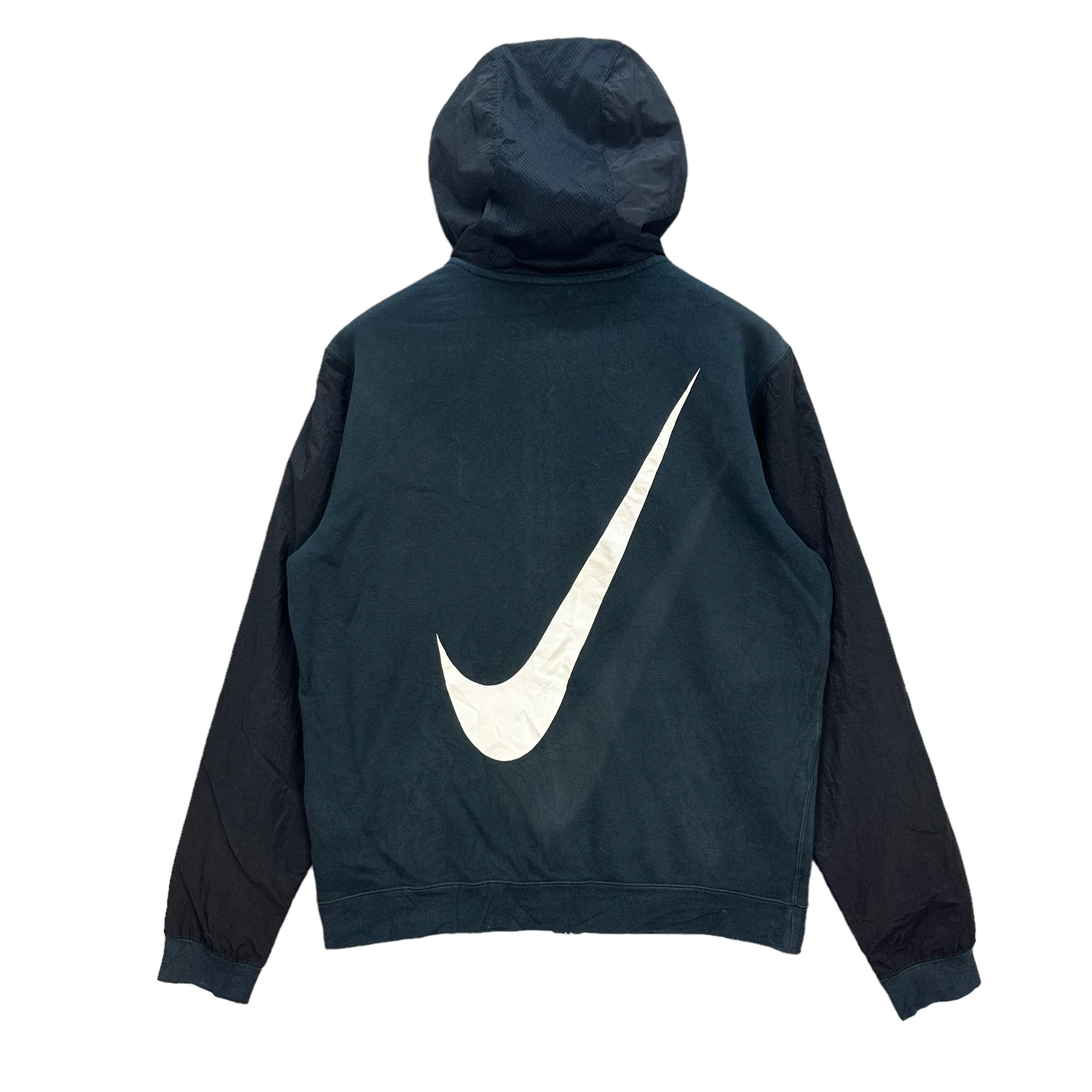 Nike NIKE SWOOSH BACK BIG LOGO HYBRID ZIPPER HOODIES #8019-196 Size US L / EU 52-54 / 3 - 1 Thumbnail