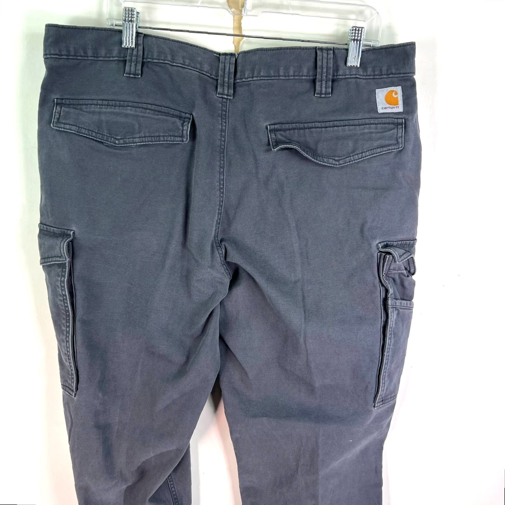 Carhartt Carhartt Relaxed Fit Cargo Work Pants Mens 38x32 Gray Jeans Cargo 5-Pocket Logo USA 90s Vintage No Size US 38 / EU 54 - 4 Thumbnail