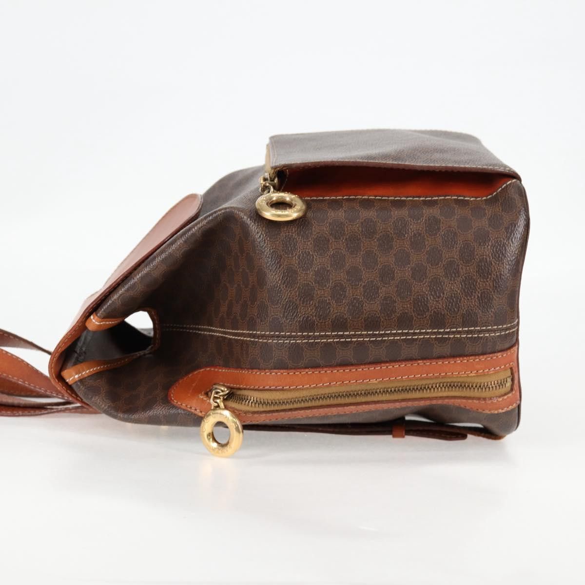 Celine CELINE Macadam Canvas Backpack Pvc Leather Brown Gold Size ONE SIZE - 5 Thumbnail