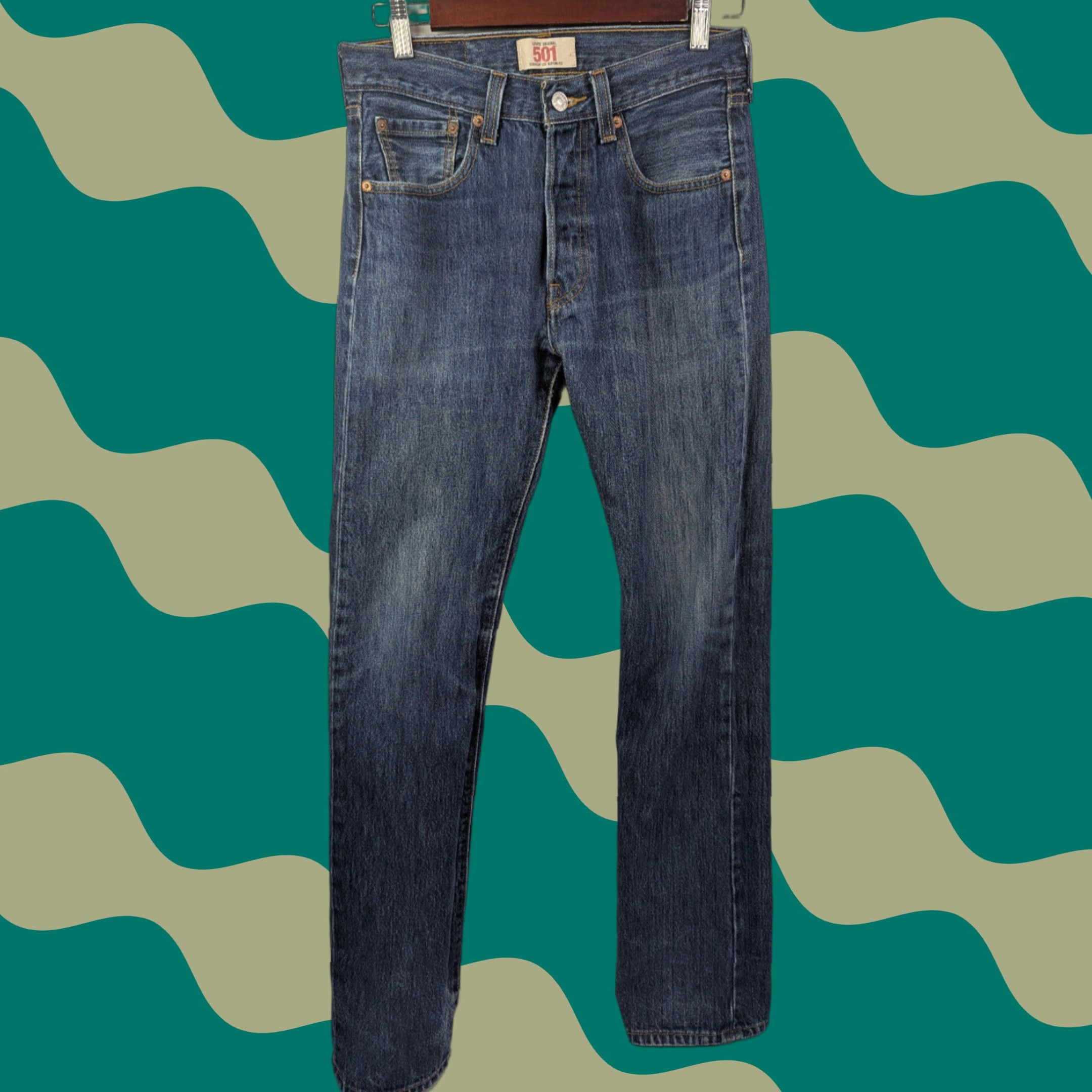 Levi's VINTAGE Levis Button Fly 501 Jeans Mens 28 Regular Denim Blue Cotton 100% Straight Fit Inseam 33 in 501 Series Size US 28 / EU 44 - 1 Thumbnail