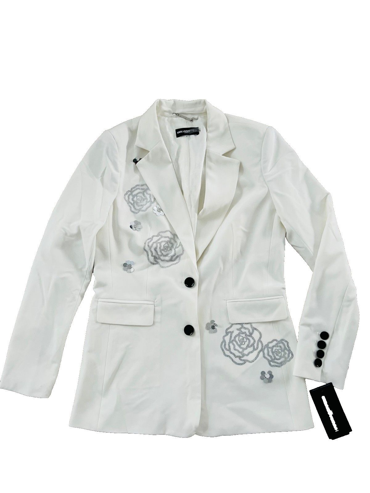 Karl Lagerfeld Karl Lagerfeld Paris Rose Sequin Blazer White ( 4 ) Size S / US 4 / IT 40 - 5 Thumbnail
