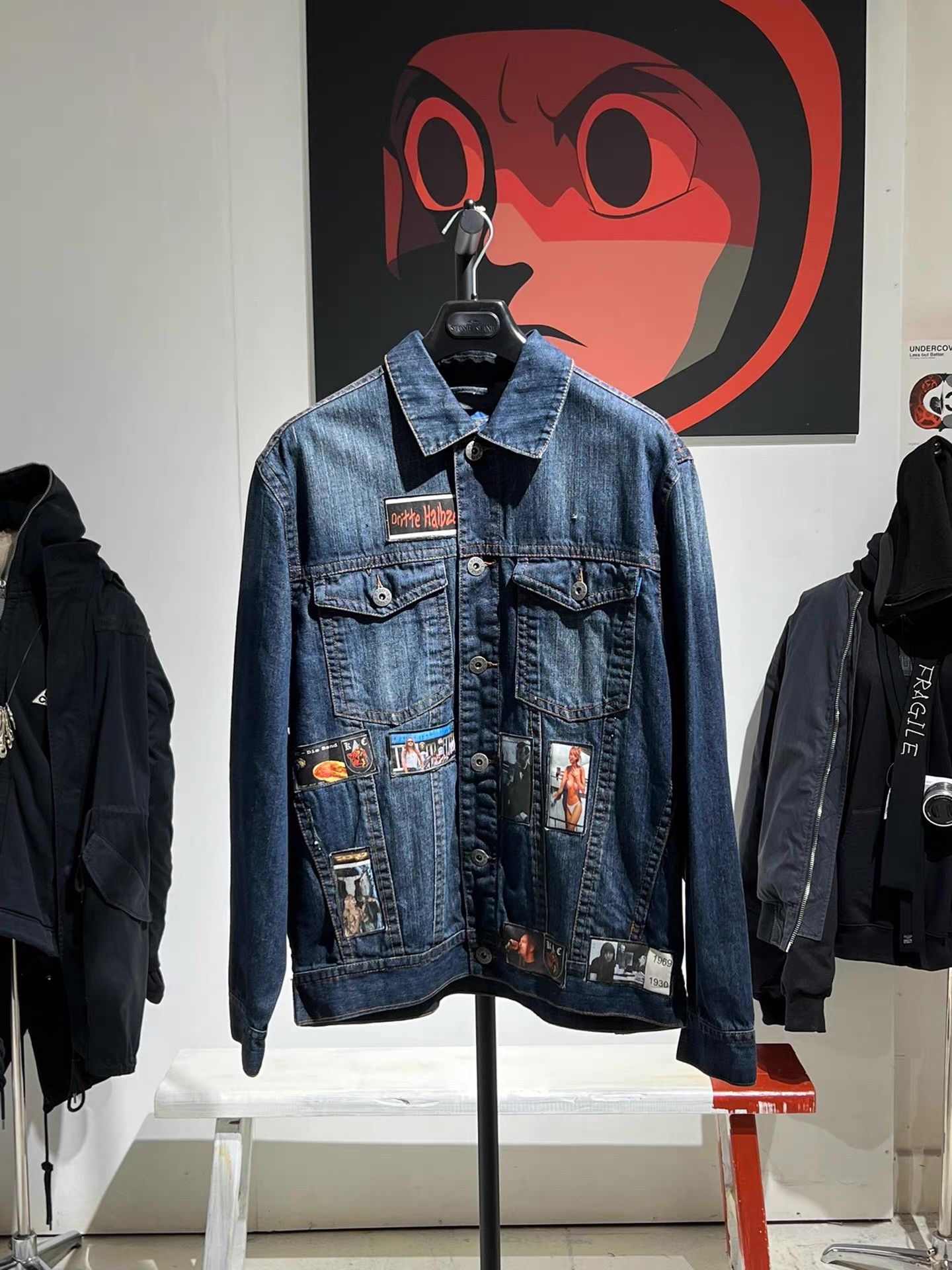 Vintage 90s Vintage Patchwork Denim Jacket Q13 Size US L / EU 52-54 / 3 - 1 Thumbnail