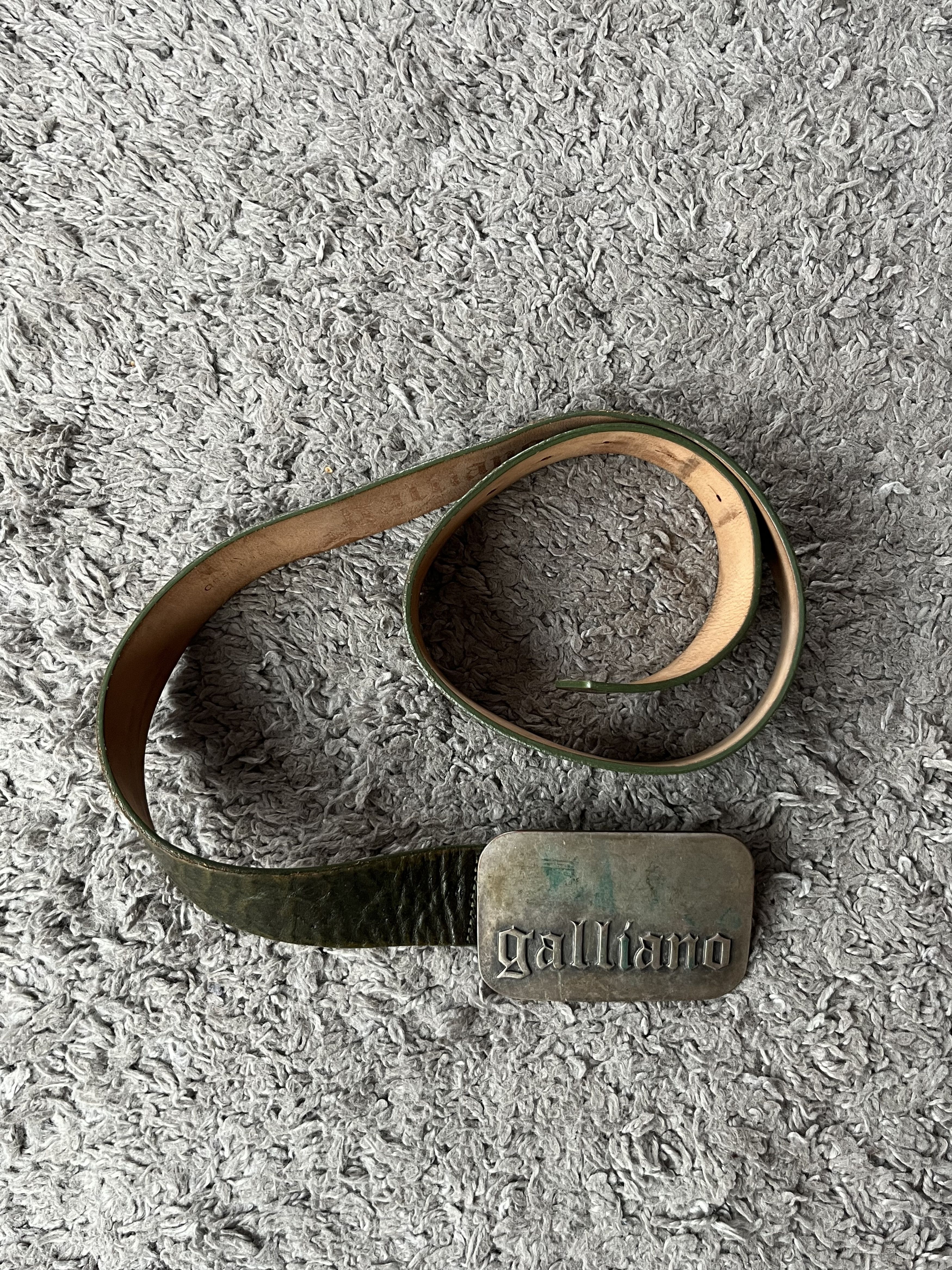 John Galliano Vintage John Galliano Leather Belt Gothic Punk Big Buckle Size ONE SIZE - 1 Thumbnail