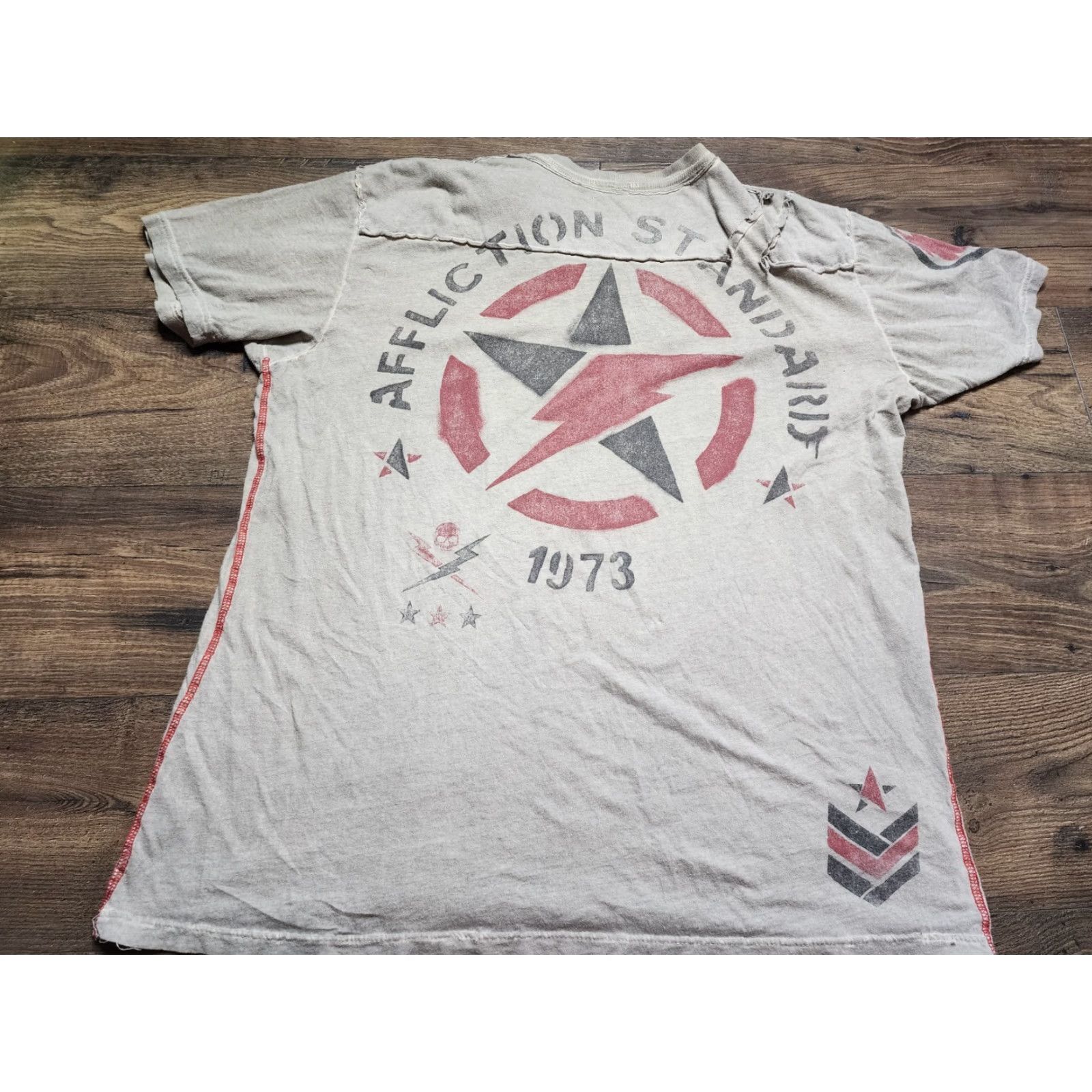 Affliction Affliction T-Shirt Mens 2XL Gray Short Sleeve Crew Neck American Print Size US XXL / EU 58 / 5 - 2 Thumbnail