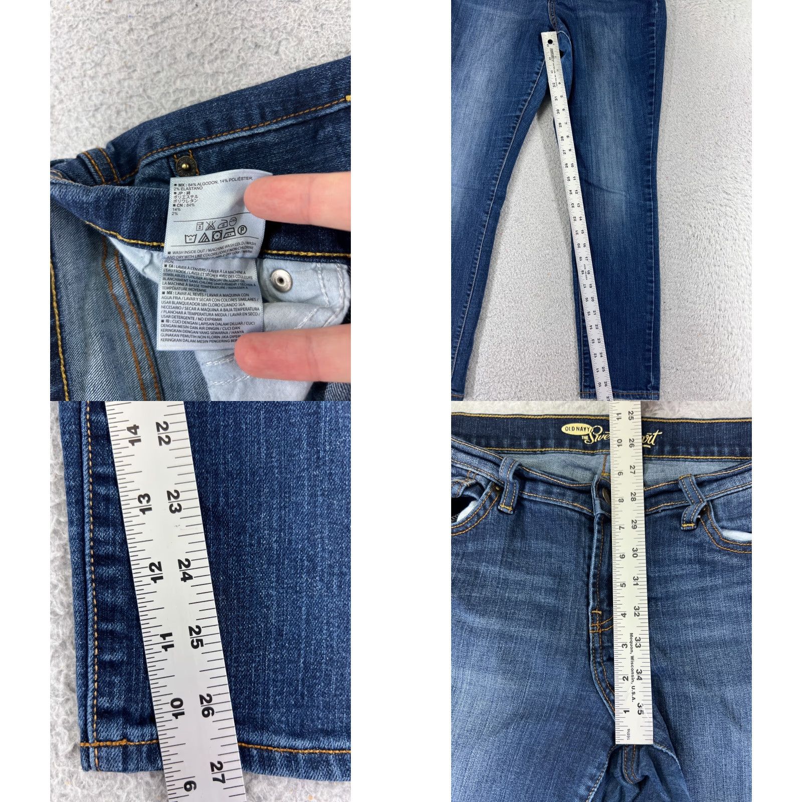 Old Navy Old Navy Jeans Womens 6 Blue Denim Skinny 5-Pocket Regular Crop Comfort Slimming Stretch Cotton Blend Size 28" / US 6 / IT 42 - 8 Thumbnail