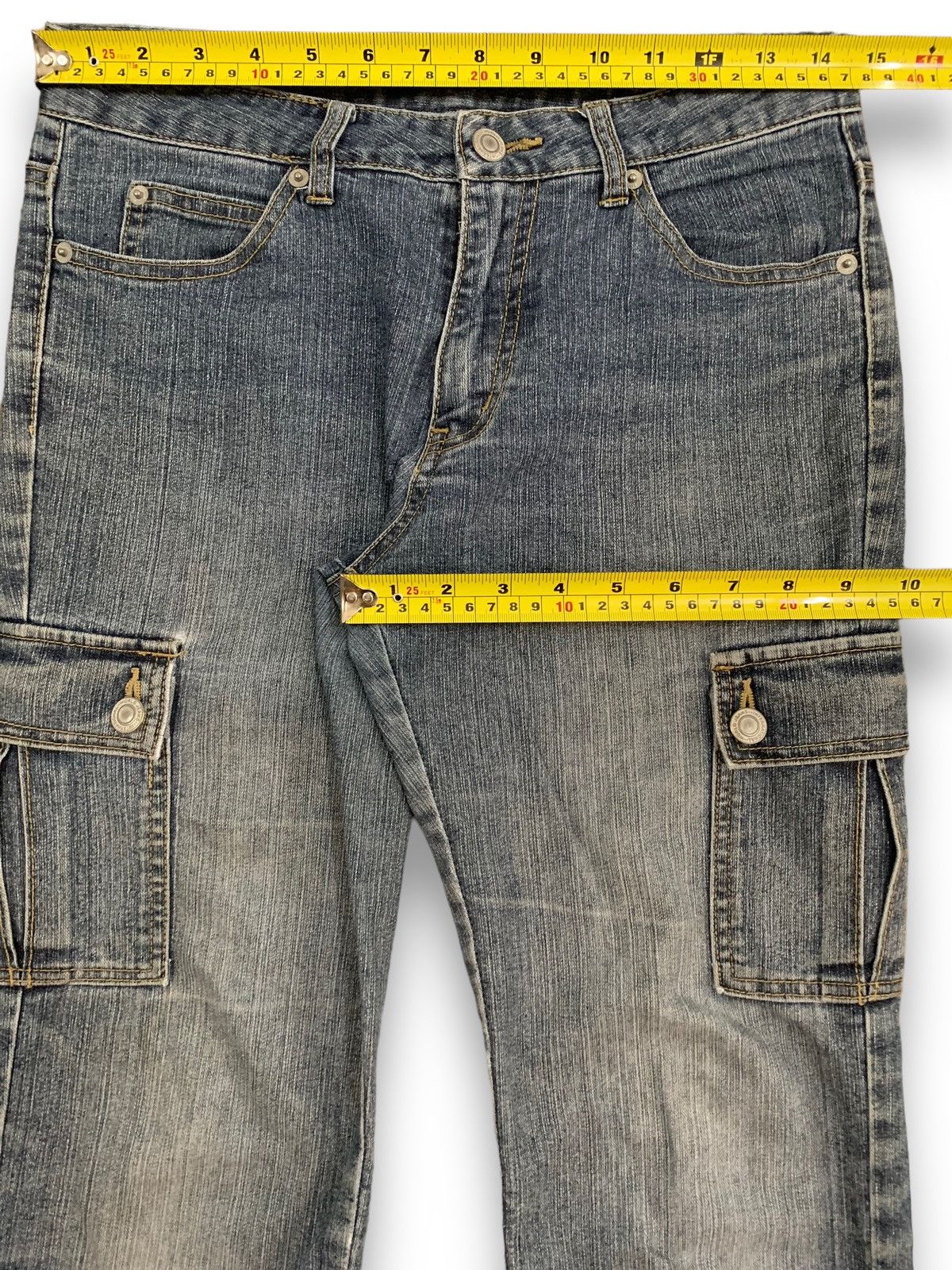 Japanese Brand Vintage Japanese Brand Oririn Flare Distressed Cargo Jeans Size US 29 - 16 Thumbnail