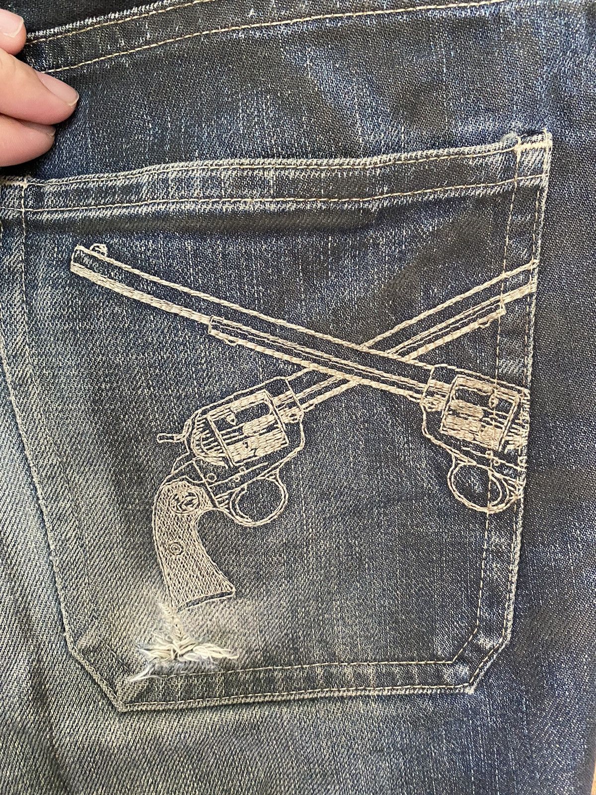 Mastermind Japan × Roar ROAR Flare Embordered Revolver Wash Faded pants Size US 33 - 6 Thumbnail