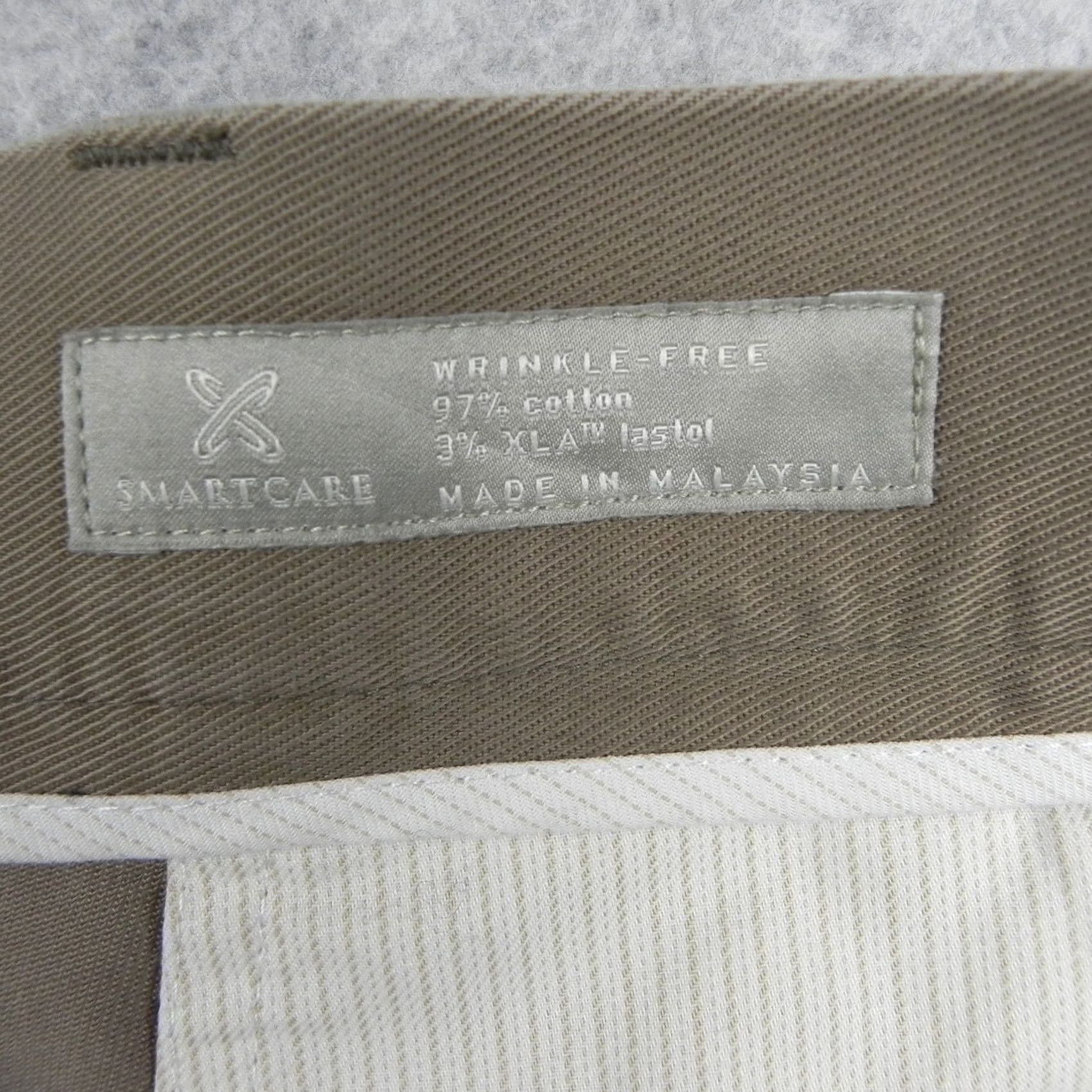 Nordstrom Nordstrom Pants Mens 35x30 Khaki Stretch Pleated Tan Regular Straight Zip Canvas Cotton Blend Brand: Nordstrom Size US 35 - 7 Thumbnail