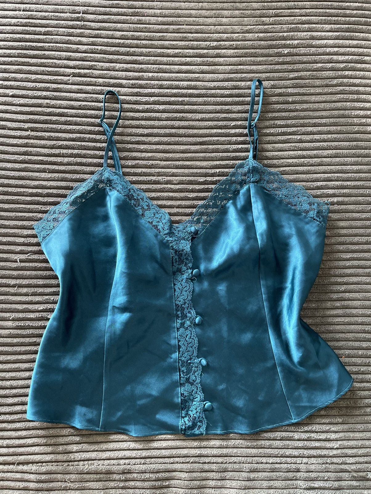 Vintage Vintage Gold Label Victoria Secret Teal Tanktop Size S / US 4 / IT 40 - 1 Thumbnail