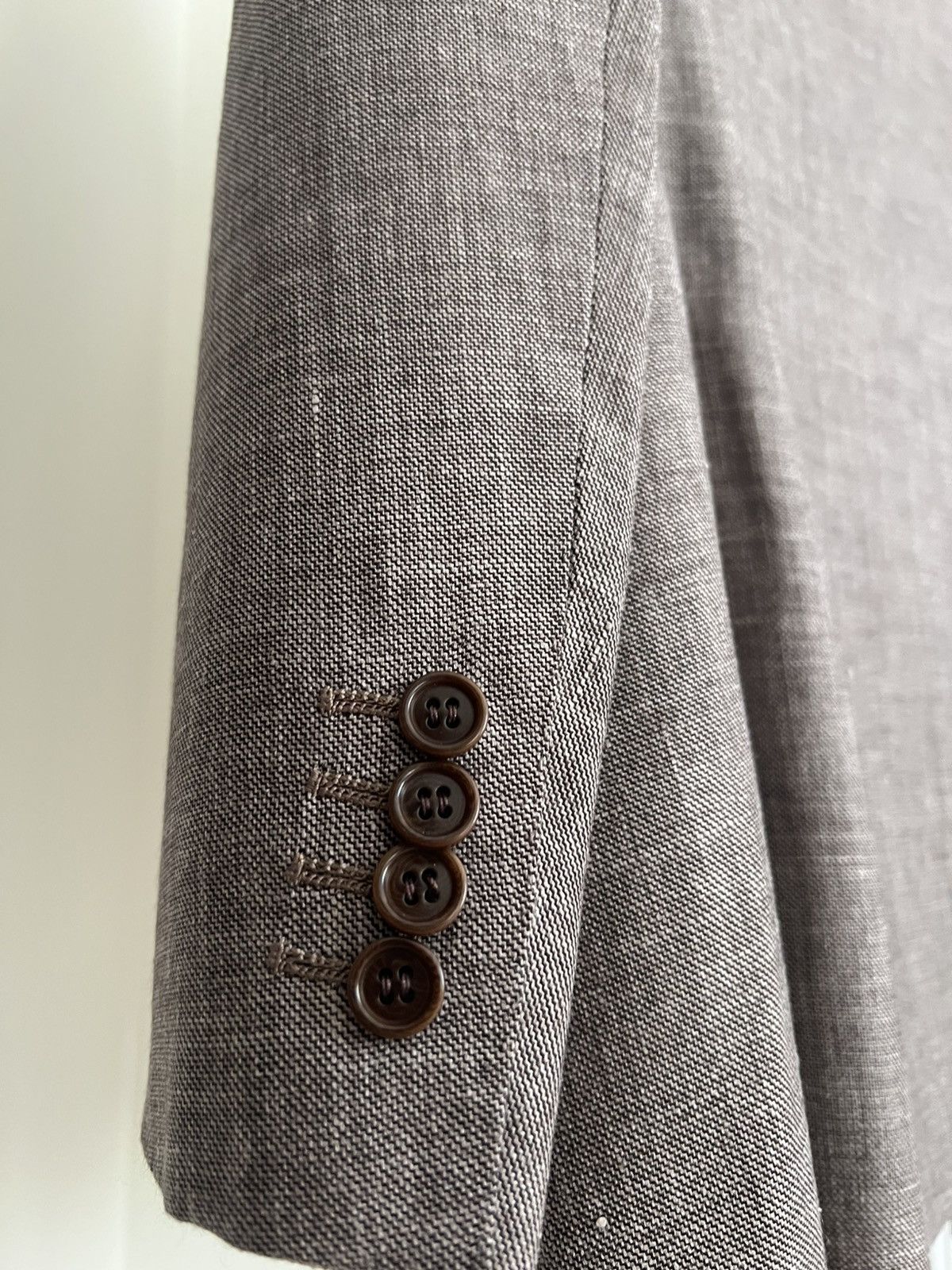 Barneys New York × Kiton Kiton Men’s Size 42R / 52R Tan Cashmere, Linen, Silk Blazer Size 42R - 4 Thumbnail