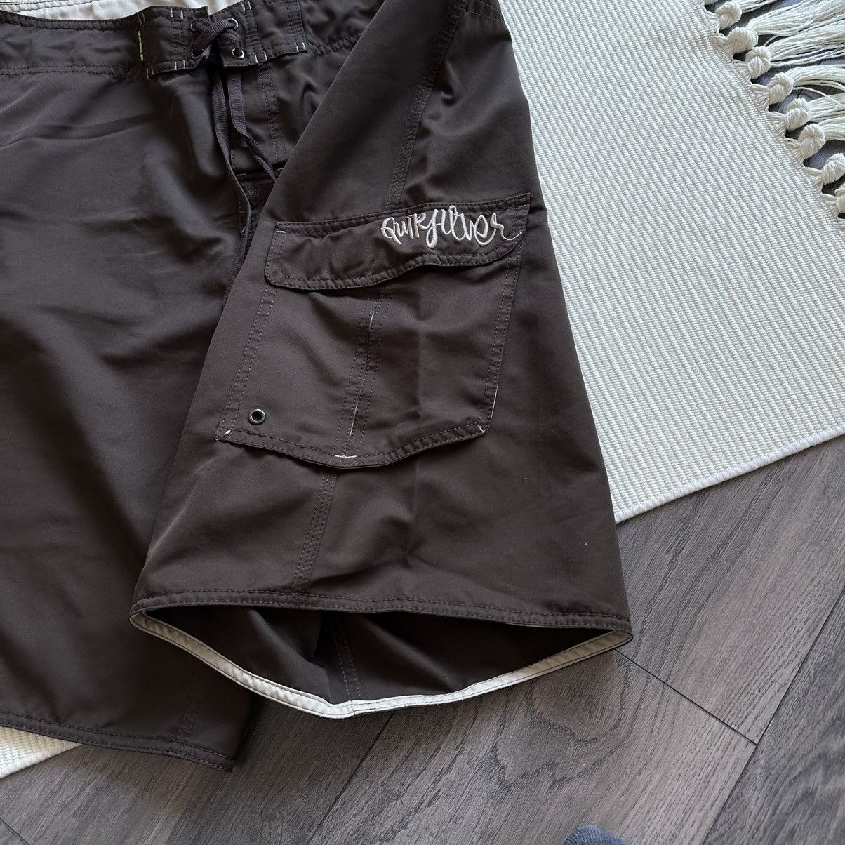 Quiksilver Vintage Quiksilver Brown Cargo Board Surf Shorts Size US 36 / EU 52 - 2 Thumbnail