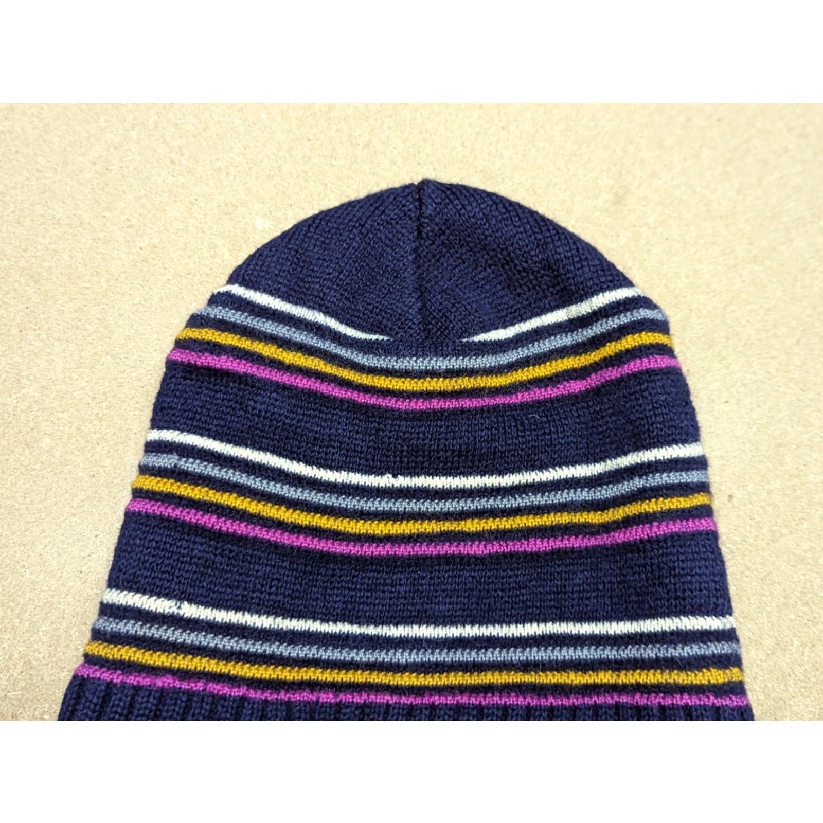 Ellesse VINTAGE Ellesse Beanie Hat One Size Wool Made in Italy Striped Retro Mens Womens Unisex Adults Knit Size ONE SIZE - 5 Thumbnail