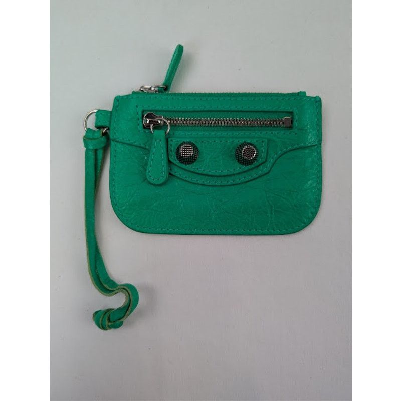 Balenciaga o1rshd1 Size: OS / Le Cagole Card Holder in Neon Green Size ONE SIZE - 1 Thumbnail