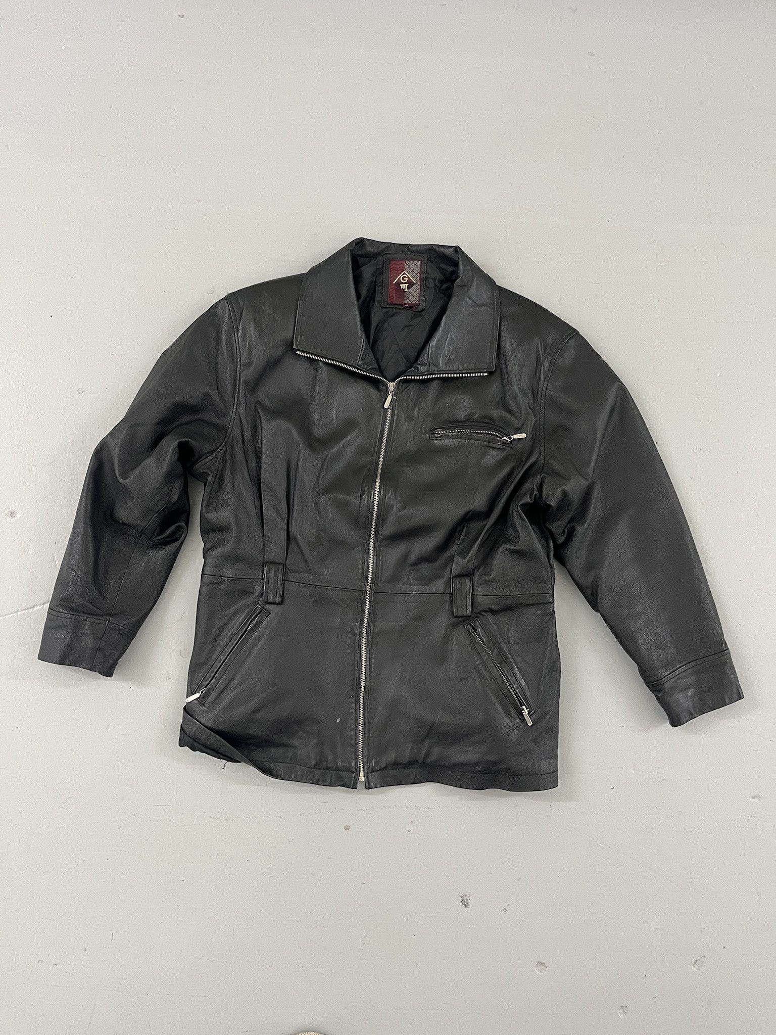 Leather Vintage Leather Jacket G3 90s Leather Coat Size XL Size US XL / EU 56 / 4 - 1 Thumbnail