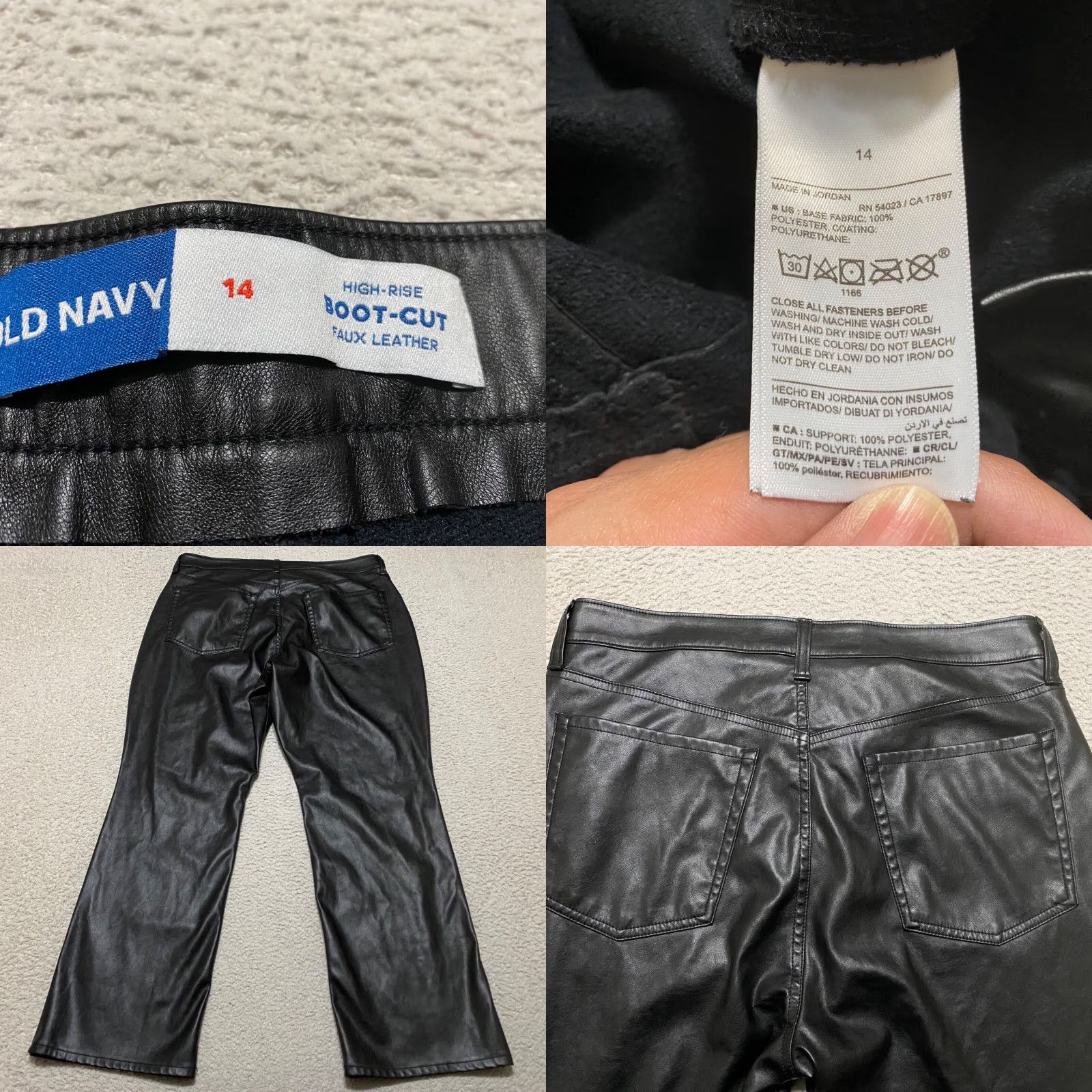 Old Navy Old Navy Womens Pants Black sz 14 High Rise Bootcut Faux Leather Goth Motorcycle Size 36" / US 14 / IT 50 - 8 Thumbnail